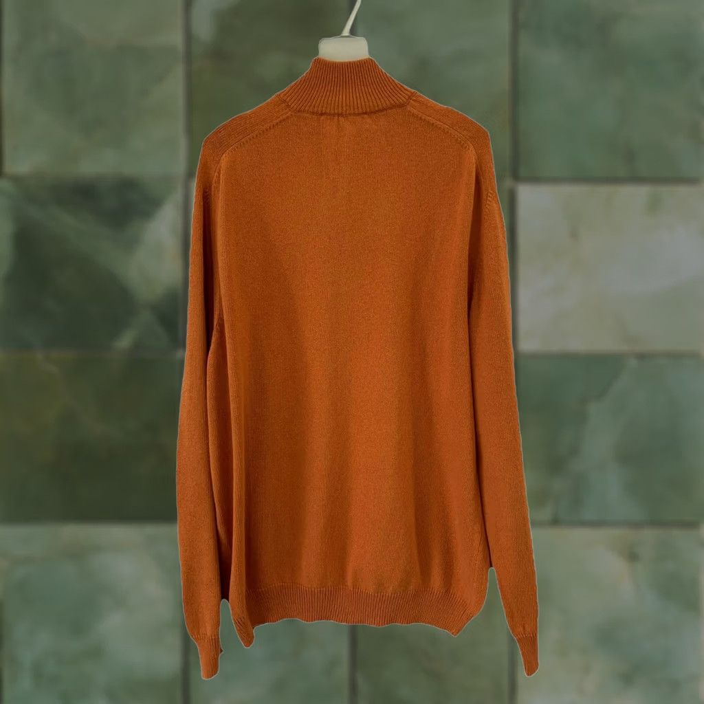 Etro Etro Milano Men’s XL Quarter Zip Sweater Orange Made in Italy Designer Knit Pullover/Quarter Zip Knit Burnt Orange Mens XL Etro Design Knit Sweater Size US XL / EU 56 / 4 - 1 Thumbnail