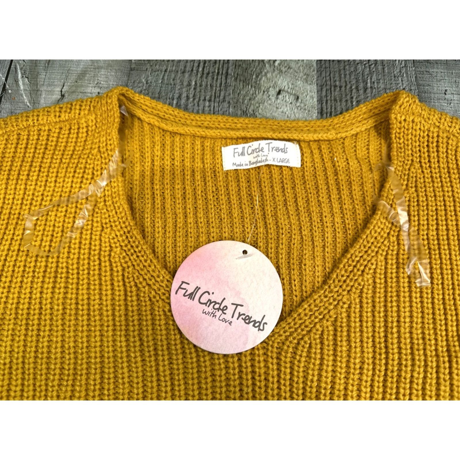 Vintage VINTAGE? Women’s Full Circle Trends Knitted Gold Sweater New With Tags Extra Large Size XL / US 12-14 / IT 48-50 - 2 Thumbnail