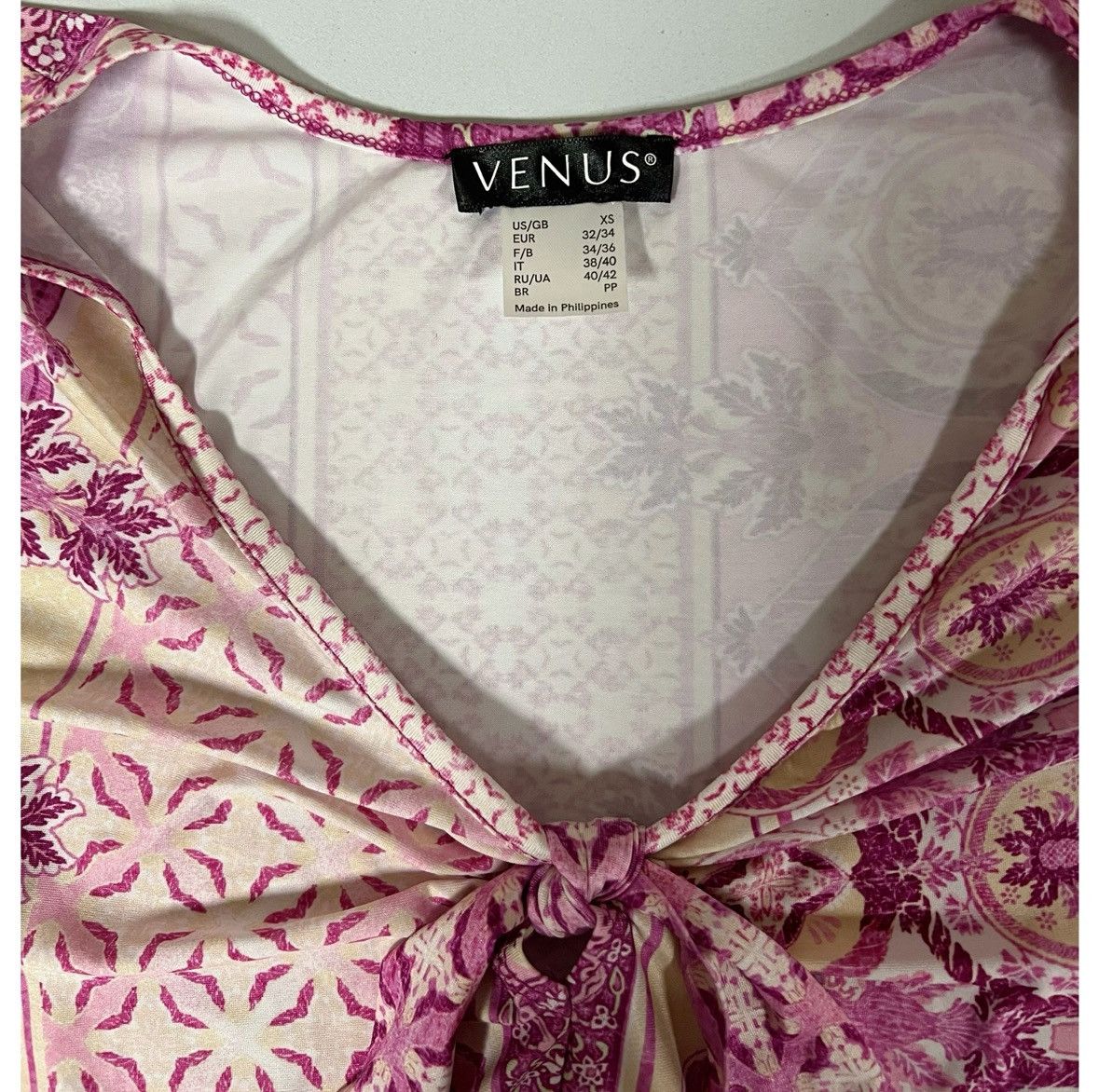 Venus Venus Pink Paisley Floral Flounce Sleeve Shirt Blouse XS 🎀✨ Size XS / US 0-2 / IT 36-38 - 5 Thumbnail