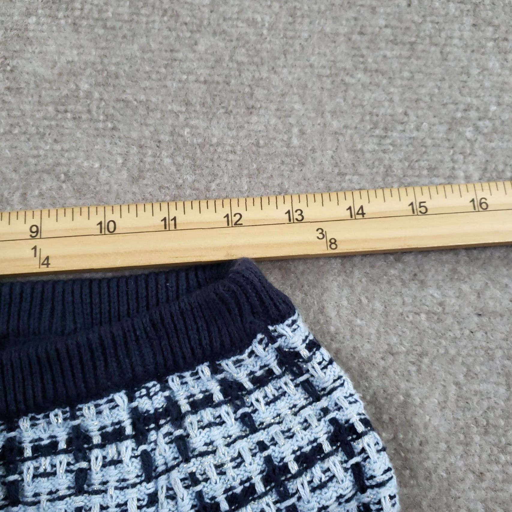 Vintage Venita Aspen Sail to Sable Skirt Womens XS Light Chambray Knit Mini Tweed Size 26" / US 2 / IT 38 - 3 Thumbnail