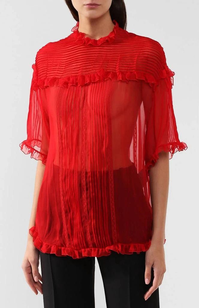 Valentino o1y0326 Denim Shirt in Red Size XS / US 0-2 / IT 36-38 - 2 Thumbnail