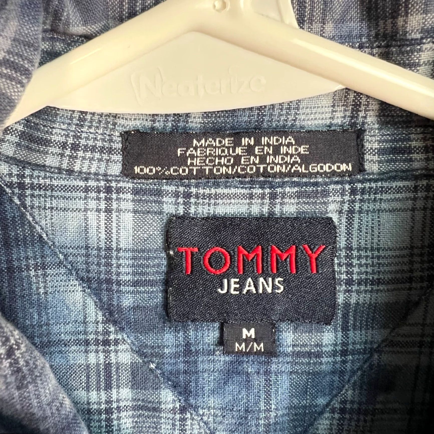 Tommy Hilfiger VINTAGE Tommy Hilfiger Jeans Plaid Button-Up Shirt Medium 100% Cotton Mens Size US M / EU 48-50 / 2 - 3 Thumbnail
