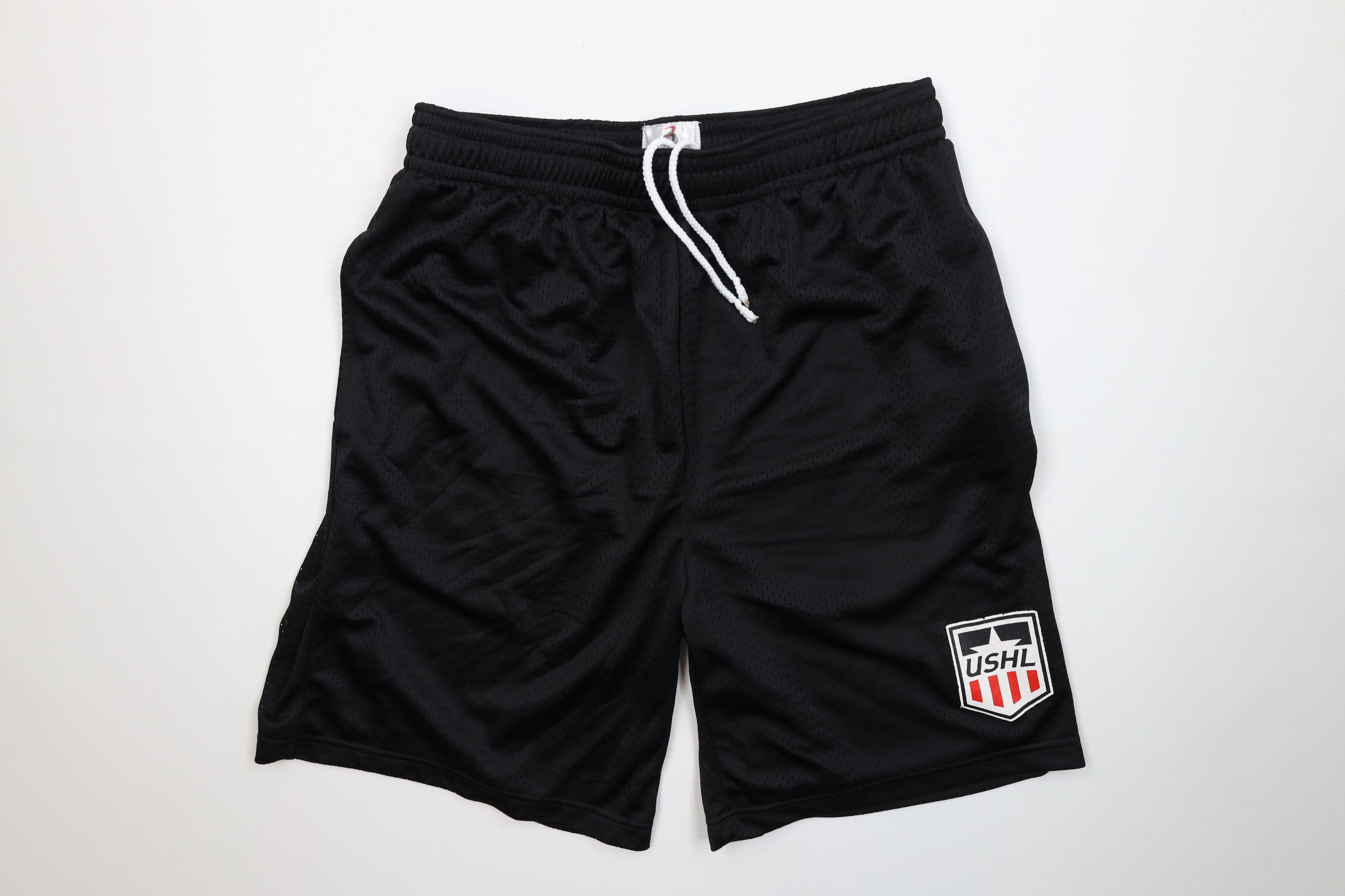 Vintage Vintage 90s United States Hockey League Mesh Shorts Black Size US 36 / EU 52 - 1 Thumbnail