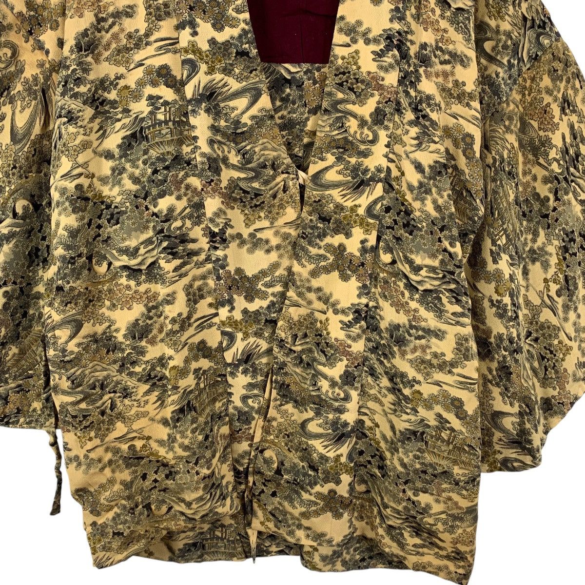 Vintage Vintage 70s KIMONO JAPAN FUKEI MONYO Traditional Landscape Size XXL / US 16-18 / IT 52-54 - 5 Thumbnail