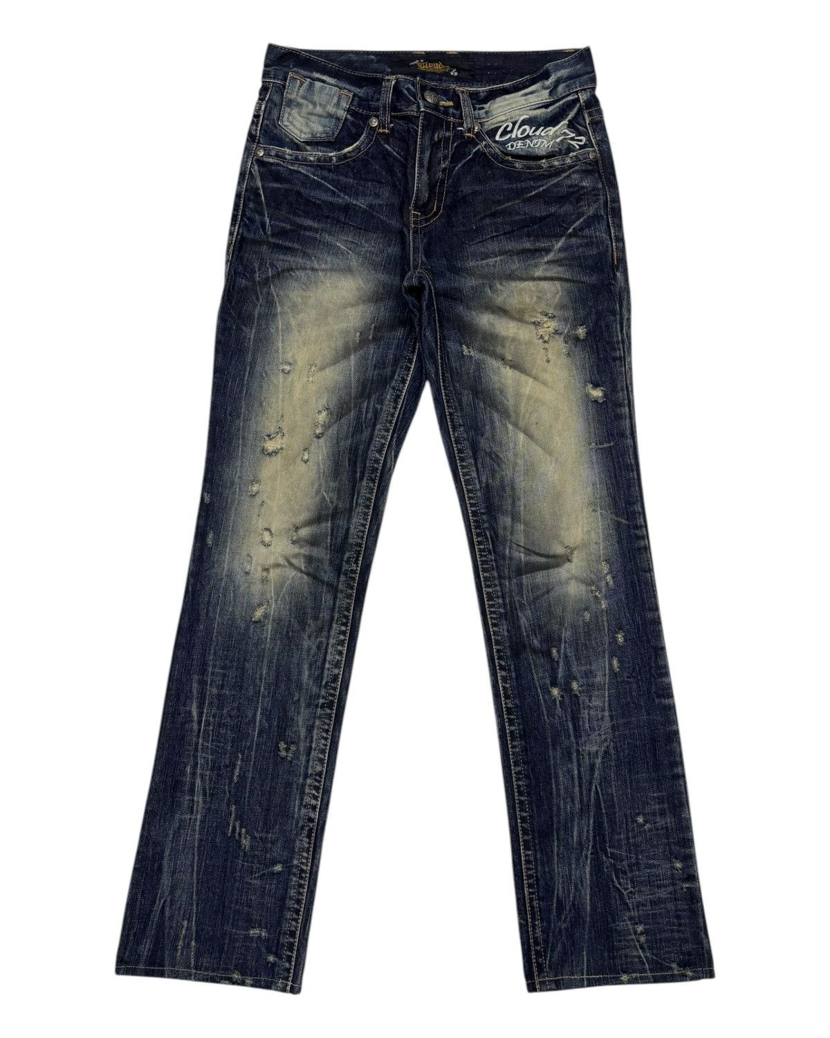 Affliction 🔥Vintage Skulls Denim Cloud72 Distressed Denim Jeans Lgb Size US 30 / EU 46 - 7 Thumbnail