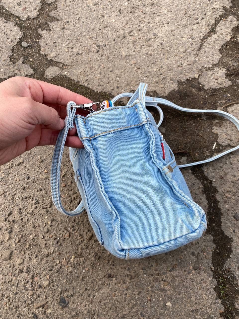 Japanese Brand Jeans faded mini diesel like sling bag Size ONE SIZE - 8 Thumbnail