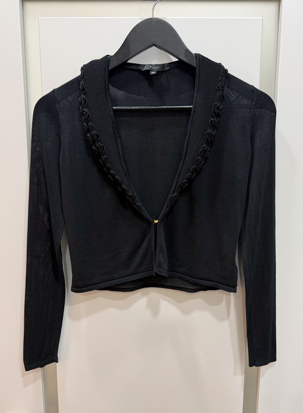 Gucci GUCCI by Tom Ford FW2000 Sheer Silk Hook Cropped Cardigan XS Size XS / US 0-2 / IT 36-38 - 1 Thumbnail