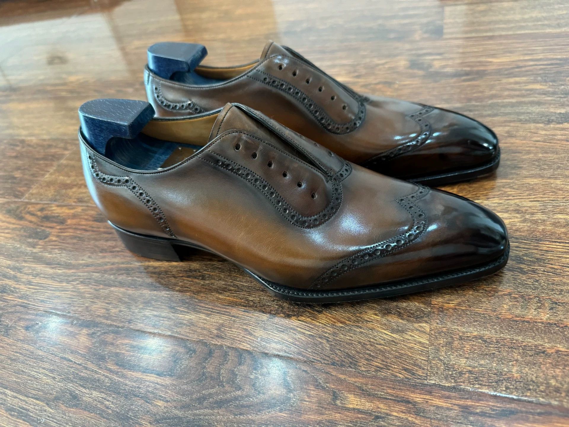 Gaziano & Girling G&G Deco MTO US7 7F Papworth Oxford Beluga patina Size US 7 / EU 40 - 6 Thumbnail