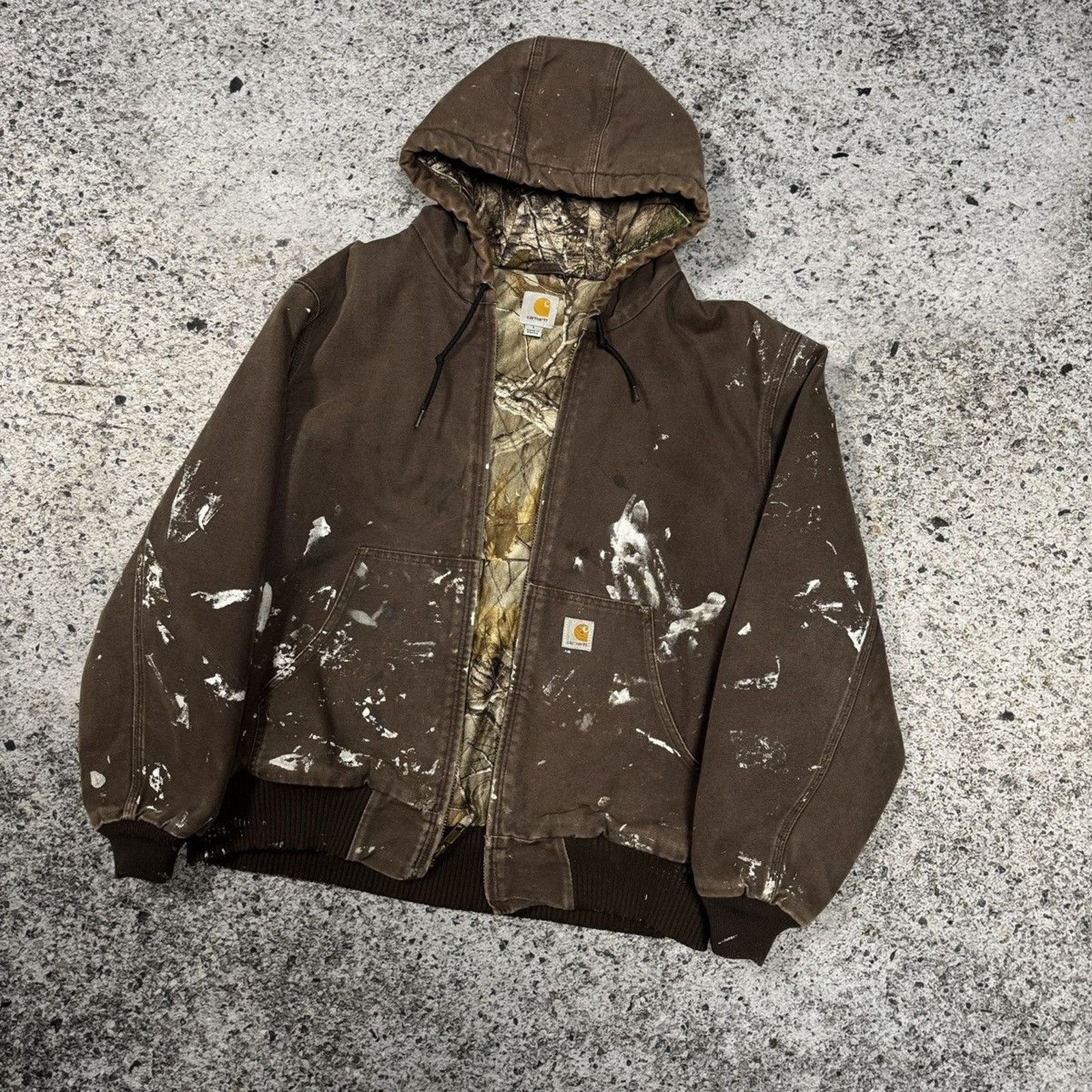 Carhartt Realtree Thrashed Faded Distressed Jacket ERD Grunge Chrome Size US L / EU 52-54 / 3 - 2 Thumbnail