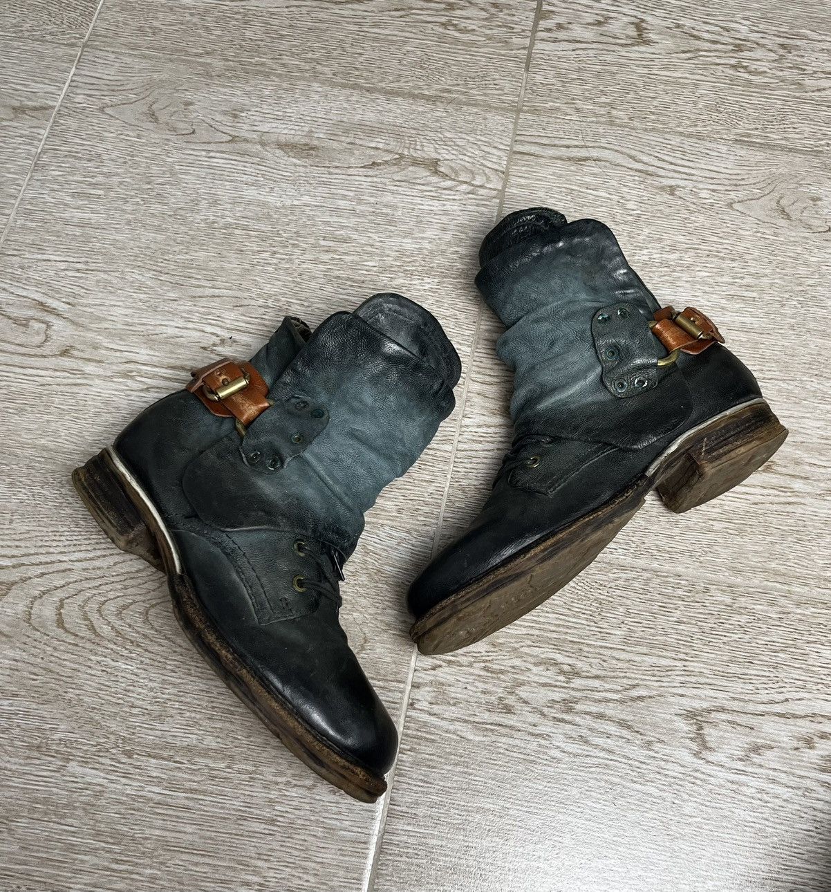 A.S.98 A.S 98 Avant Garde Leather Ankle Biker Belted Boots Women’s Size US 7 / IT 37 - 2 Thumbnail