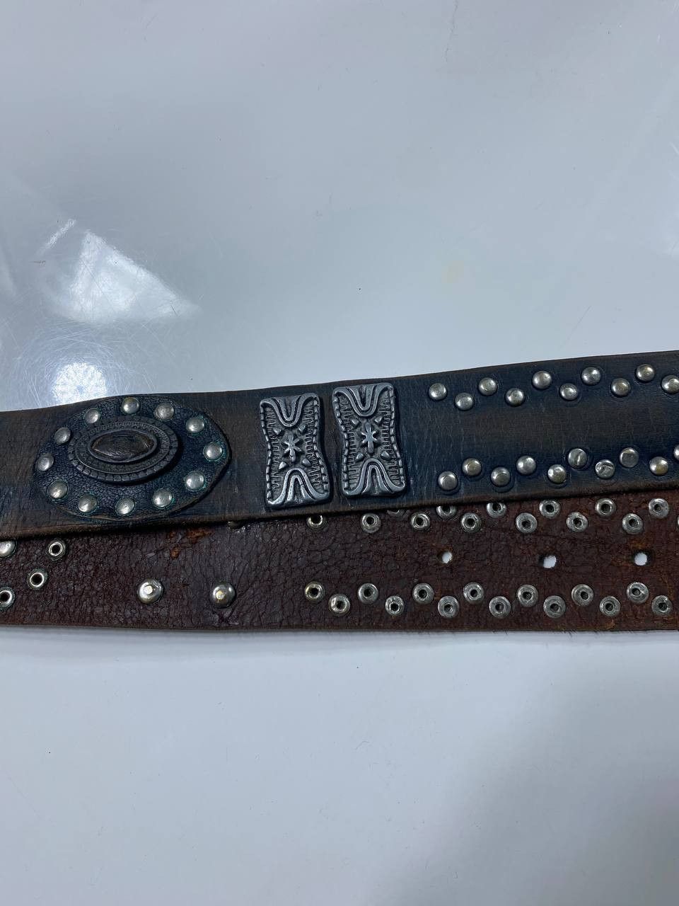 Vintage Vintage leather rhinestones belts BB Simon style punk y2k Size ONE SIZE - 9 Thumbnail