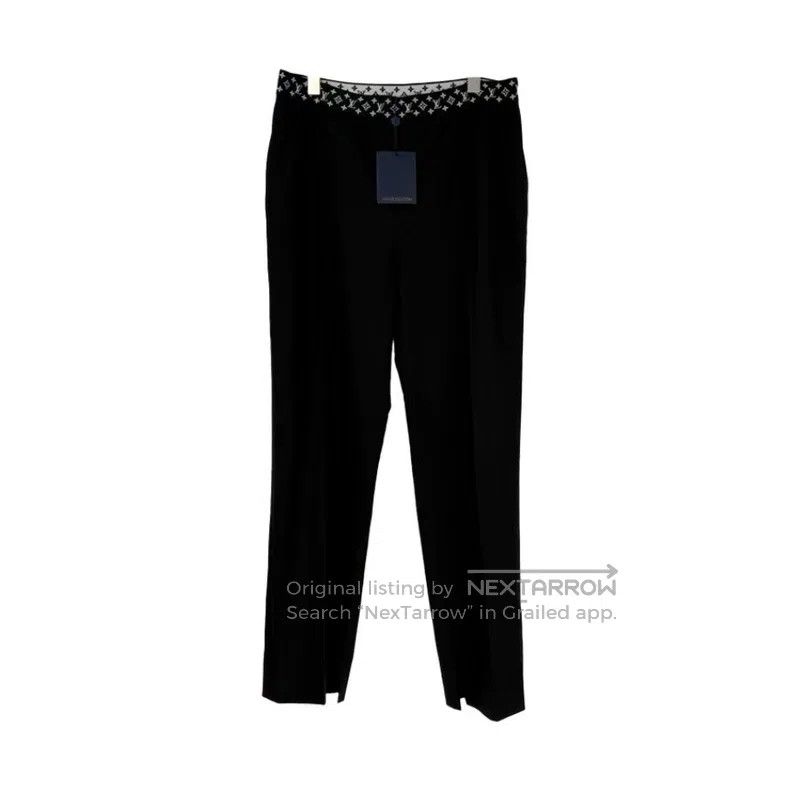 Louis Vuitton Louis Vuitton Black wool classic logo stretch waist pants Size US 40 / EU 56 - 1 Thumbnail