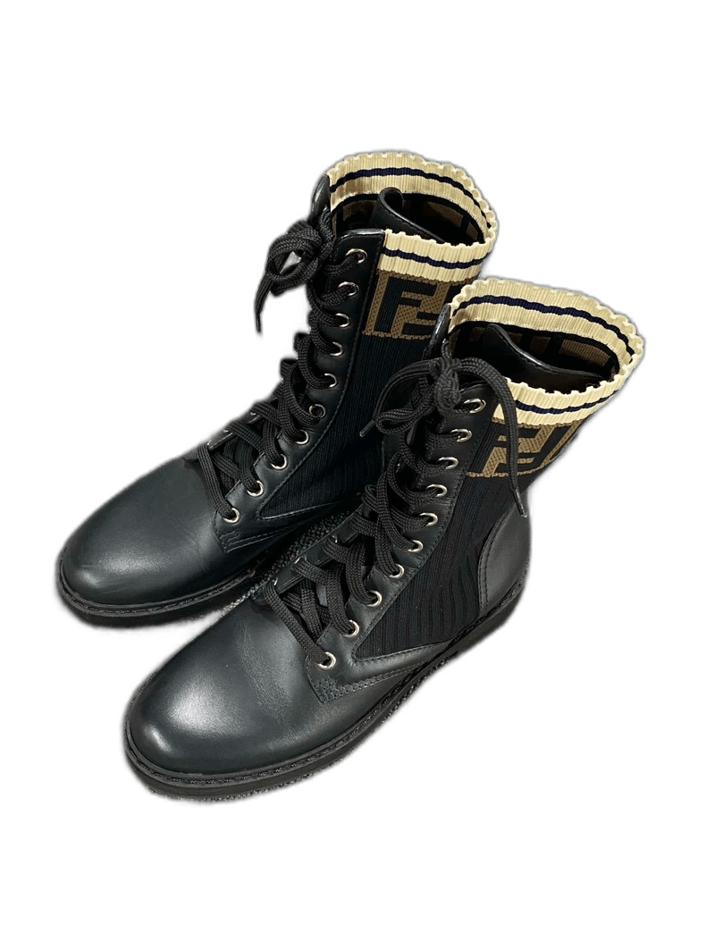Fendi Fendi Logo Mid-Calf Boots for Fashion Forward Size US 5 / IT 35 - 1 Thumbnail