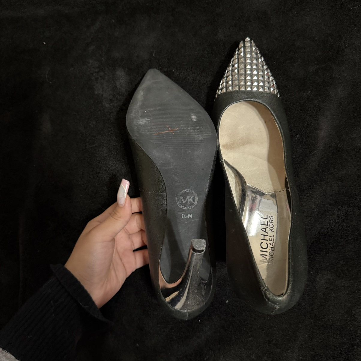 Michael Kors Michael Kors Studded Leather Pointed Toe Pumps Size US 8.5 / IT 38.5 - 3 Thumbnail