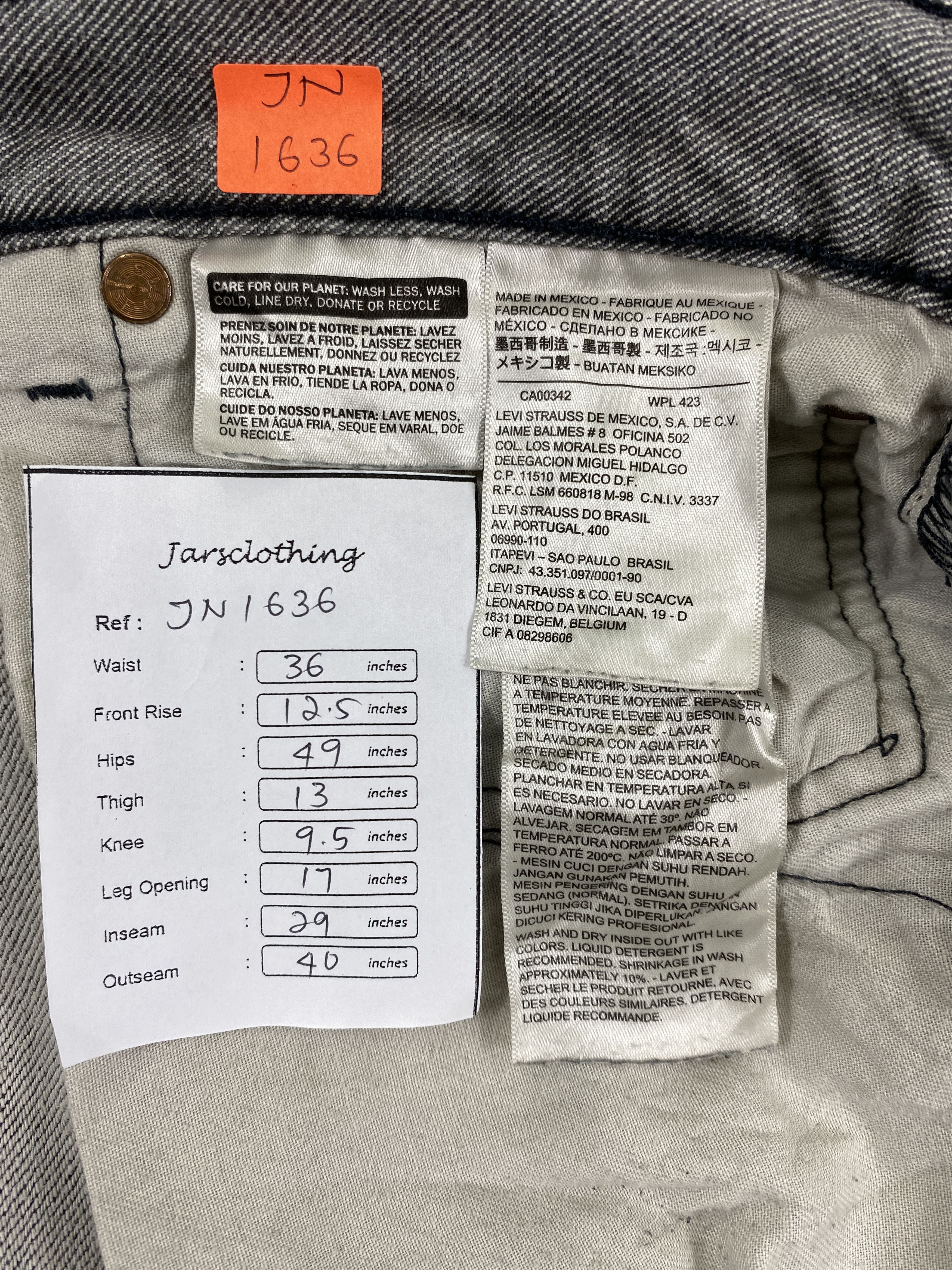 Japanese Brand Light Grey Vintage Levi's 501 Jeans 36x29 Denim JN1636 Size US 36 / EU 52 - 8 Thumbnail