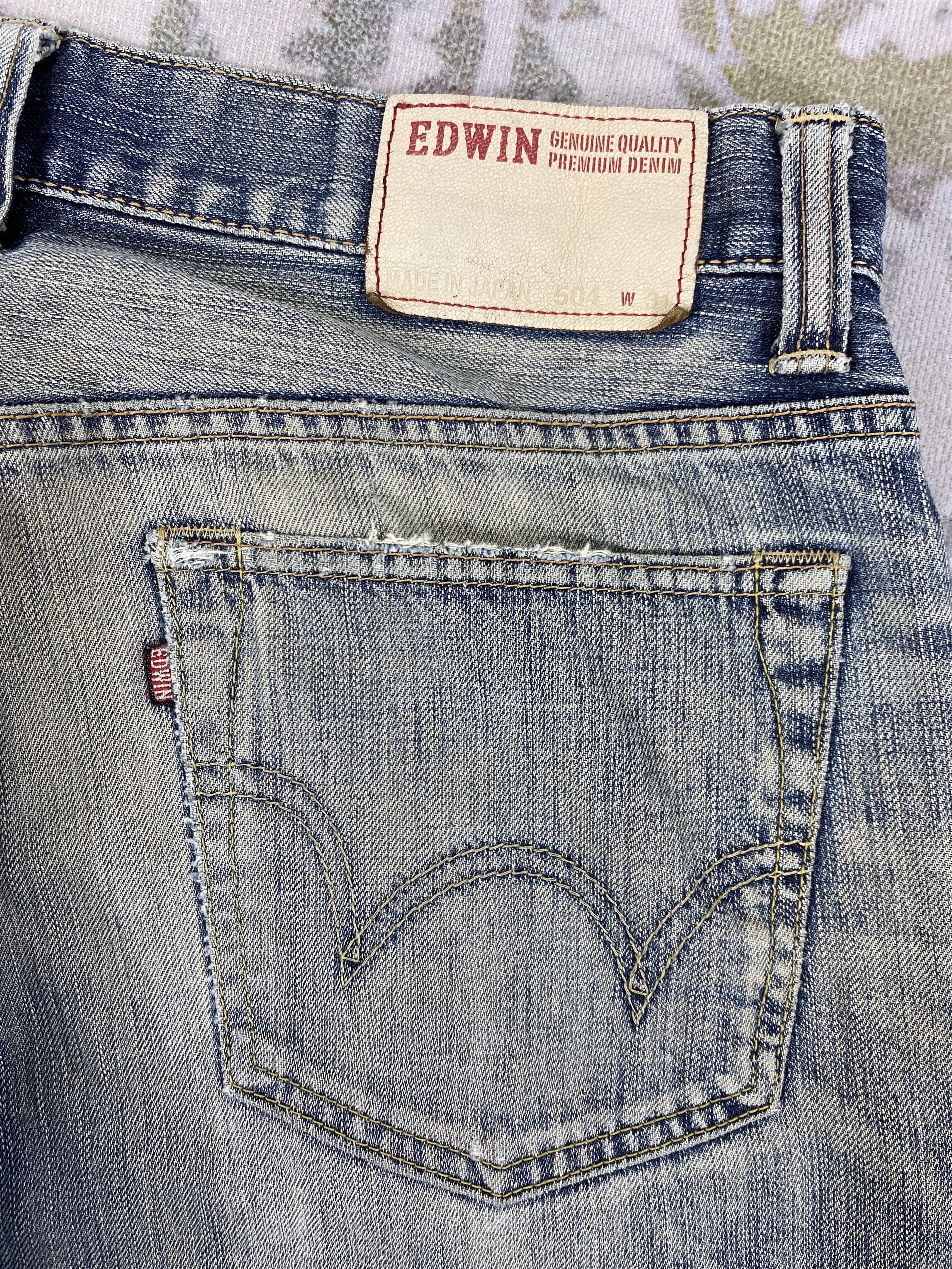 Japanese Brand Distressed Blue Vintage Edwin 504 Jeans 34x30 Denim- JN3542 Size US 34 / EU 50 - 11 Thumbnail