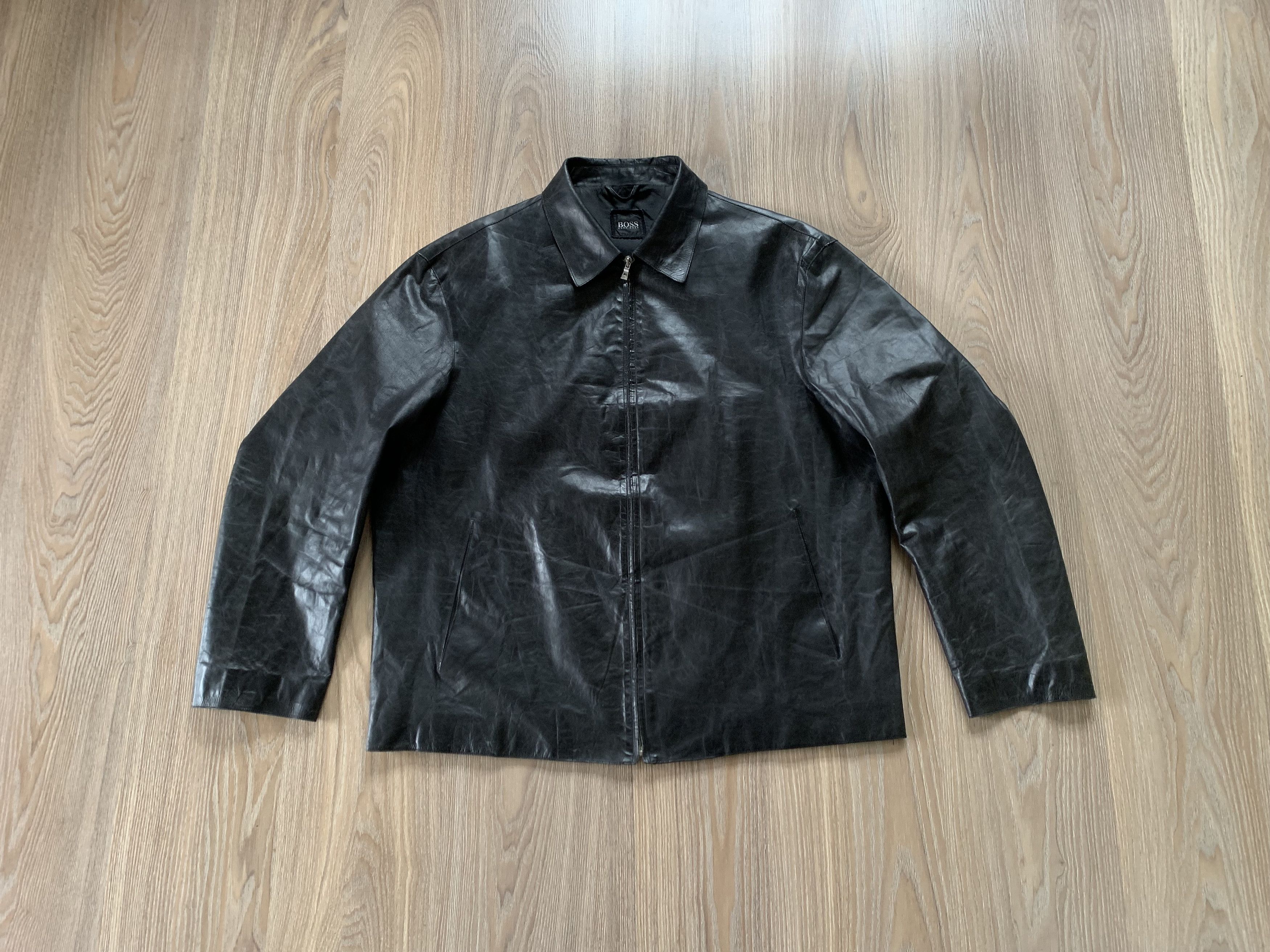 Hugo Boss Hugo Boss Rare Vintage Black Leather Jacket Size US XXL / EU 58 / 5 - 1 Thumbnail