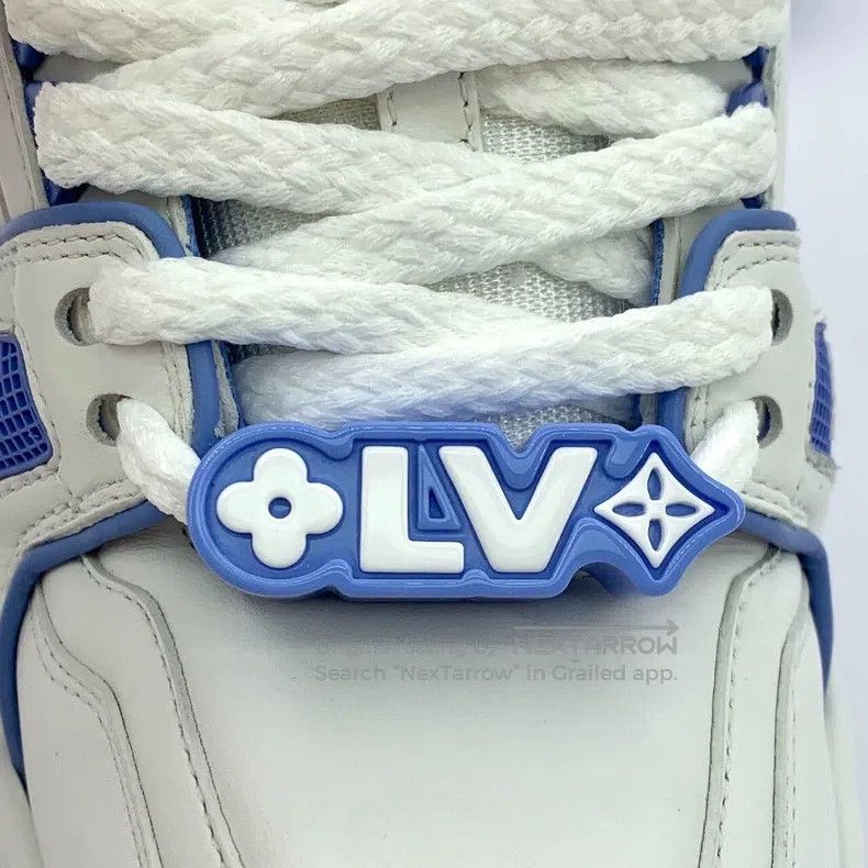 Louis Vuitton Louis Vuitton Trainer Maxi Blue and White Color-Block Logo Size US 5 / EU 37 - 6 Thumbnail