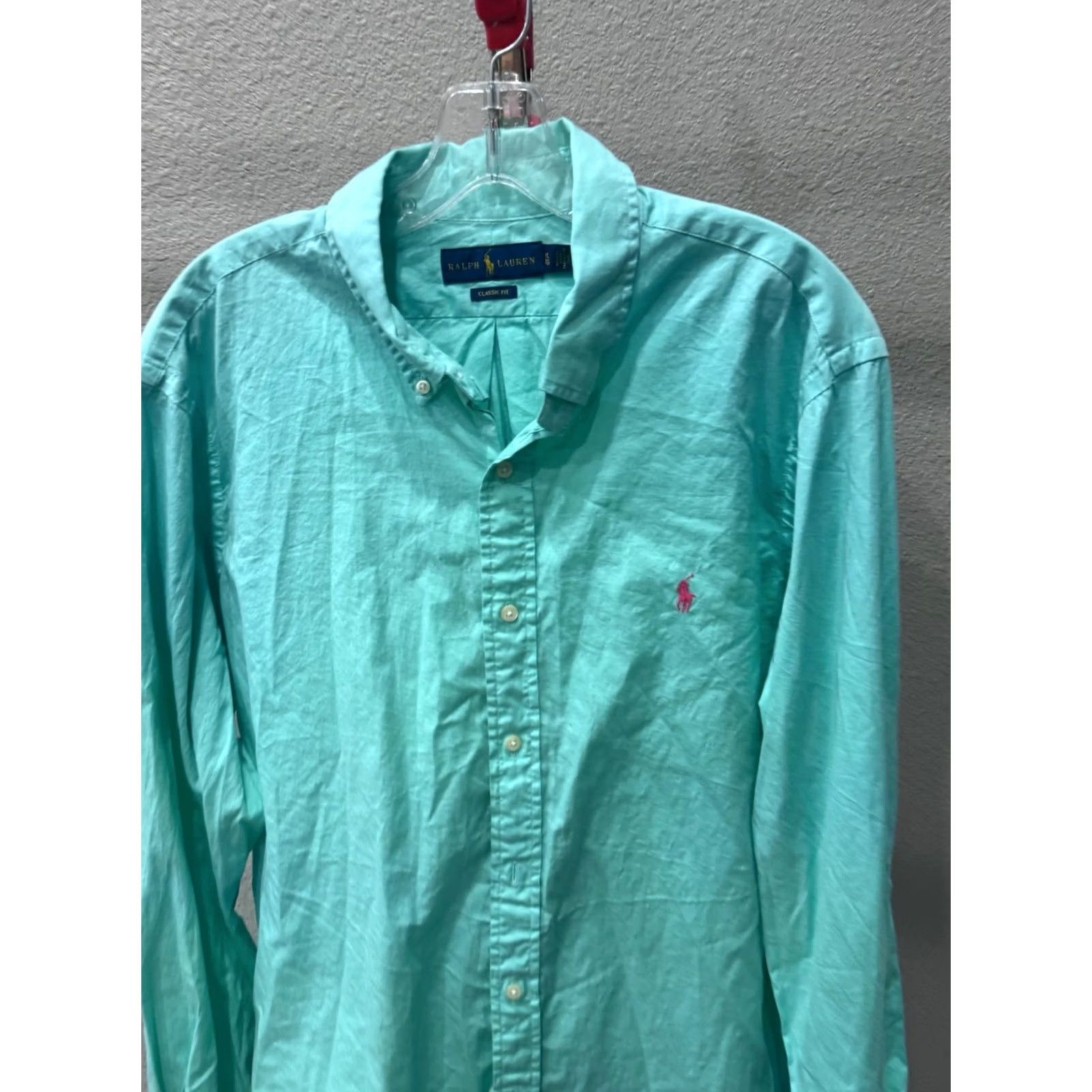 Ralph Lauren Ralph Lauren LONG SLEEVE SHIRT XL Mens Aqua Green Multicolor 17.5 x 36/37 Size US XL / EU 56 / 4 - 4 Thumbnail