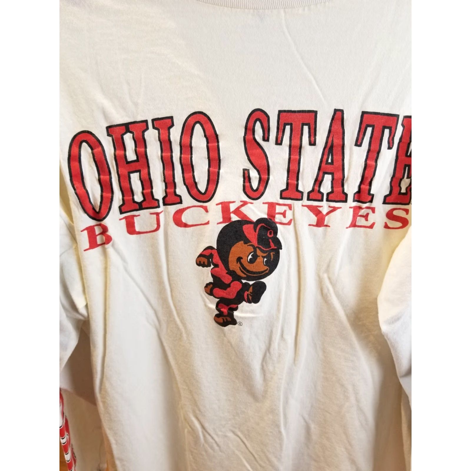 Vintage VINTAGE 90's OHIO STATE UNIVERSITY BUCKEYES LONG SLEEVE T-SHIRT SZ XXL Men White T-Shirt Size US XXL / EU 58 / 5 - 2 Thumbnail