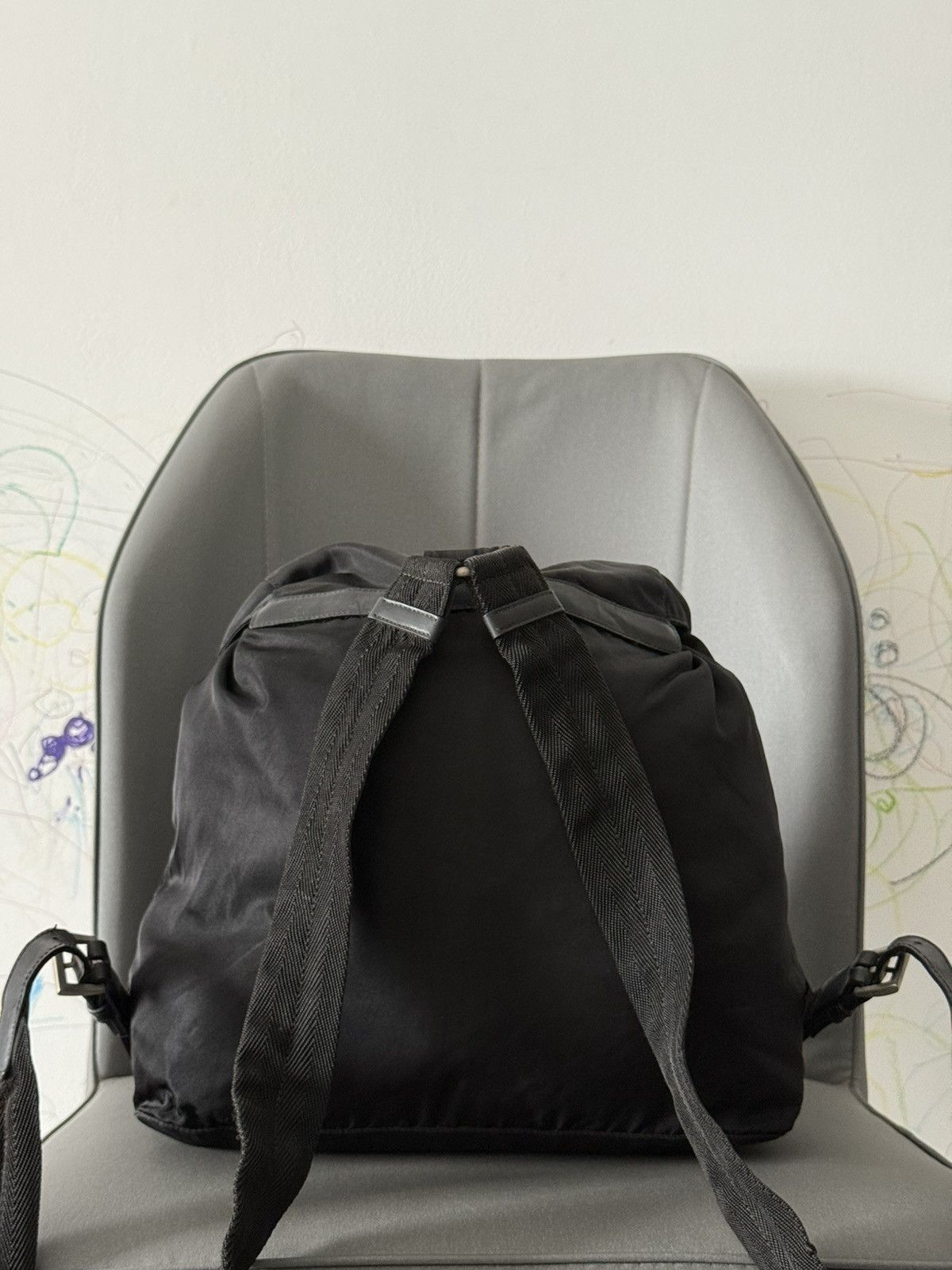 Prada Vintage Prada Black Large Backpack Size ONE SIZE - 3 Thumbnail