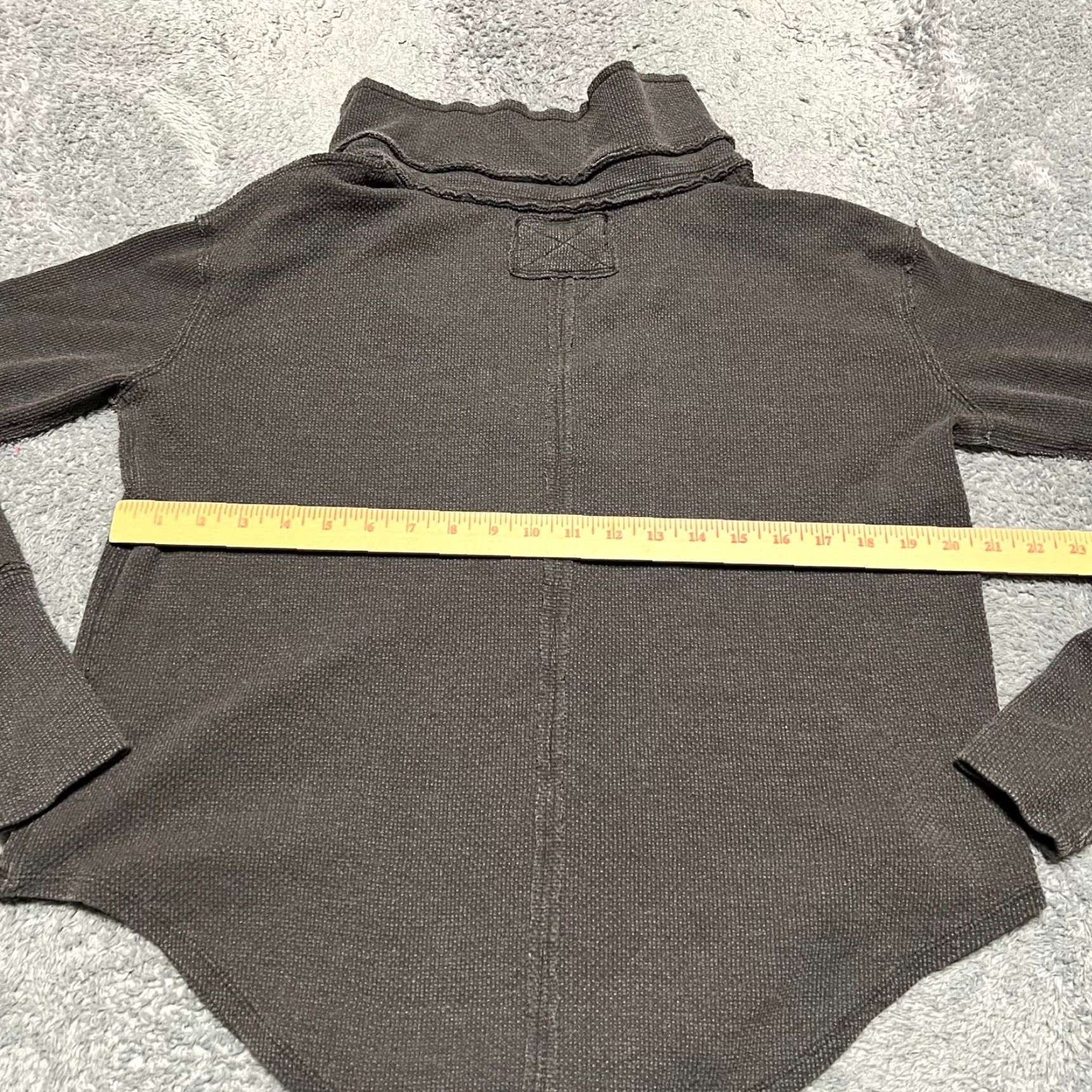 Free People We the Free People Shirt Womens Small Anakin Thermal Gray Oversized Boho Knit Size S / US 4 / IT 40 - 5 Thumbnail