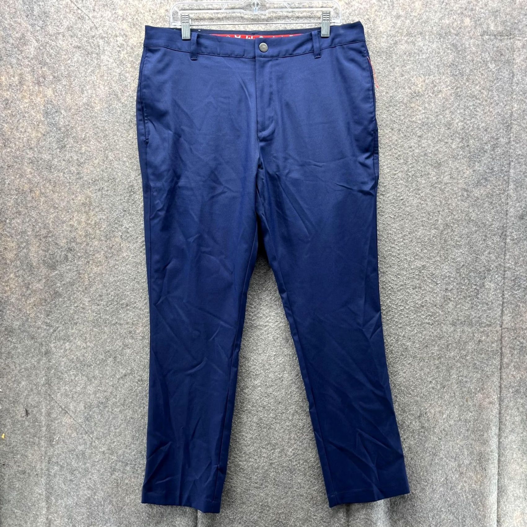 Puma Puma Pants Men 34x32 Blue Chino Flat Front Casual Athletic Golf Golfer Stretch Pants Regular Blue Front Flat Front Pockets Mens 34-32 Size US 34 / EU 50 - 2 Thumbnail