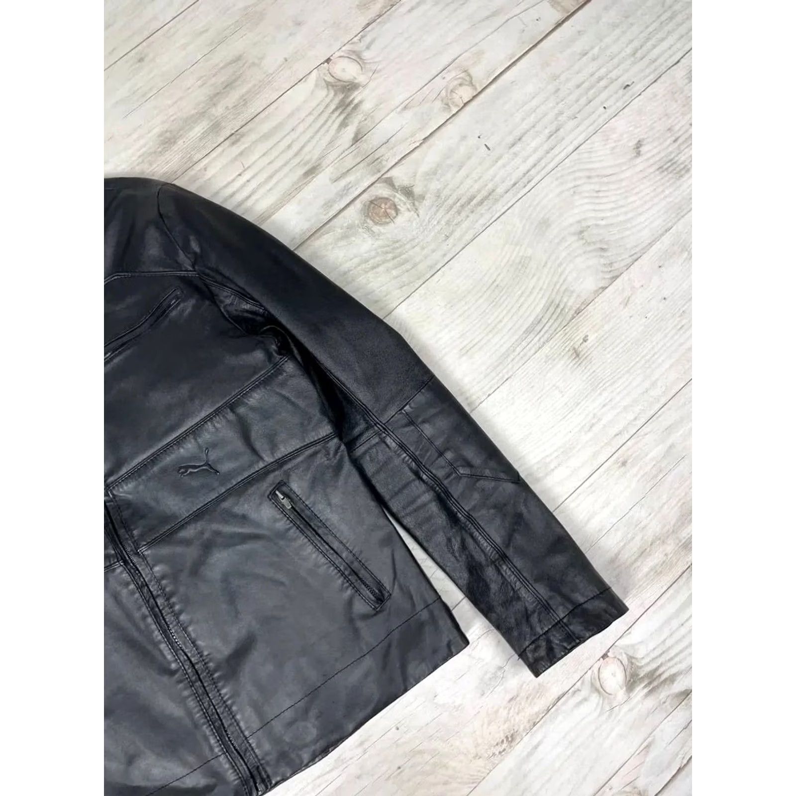 Puma PUMA Motorcycle Jacket Leather Big Logo Racing Moto Bike Y2K Men Size M Black Size US M / EU 48-50 / 2 - 7 Thumbnail
