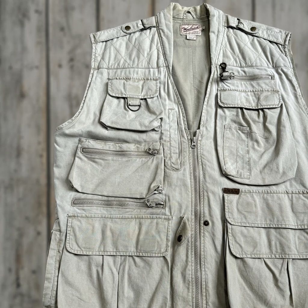 Vintage VINTAGE Woolrich Vest Mens XL 90s Pockets Anorak Full Zip Cotton Lining Tan Utility Trail Fisherman Cargo Size US XL / EU 56 / 4 - 1 Thumbnail