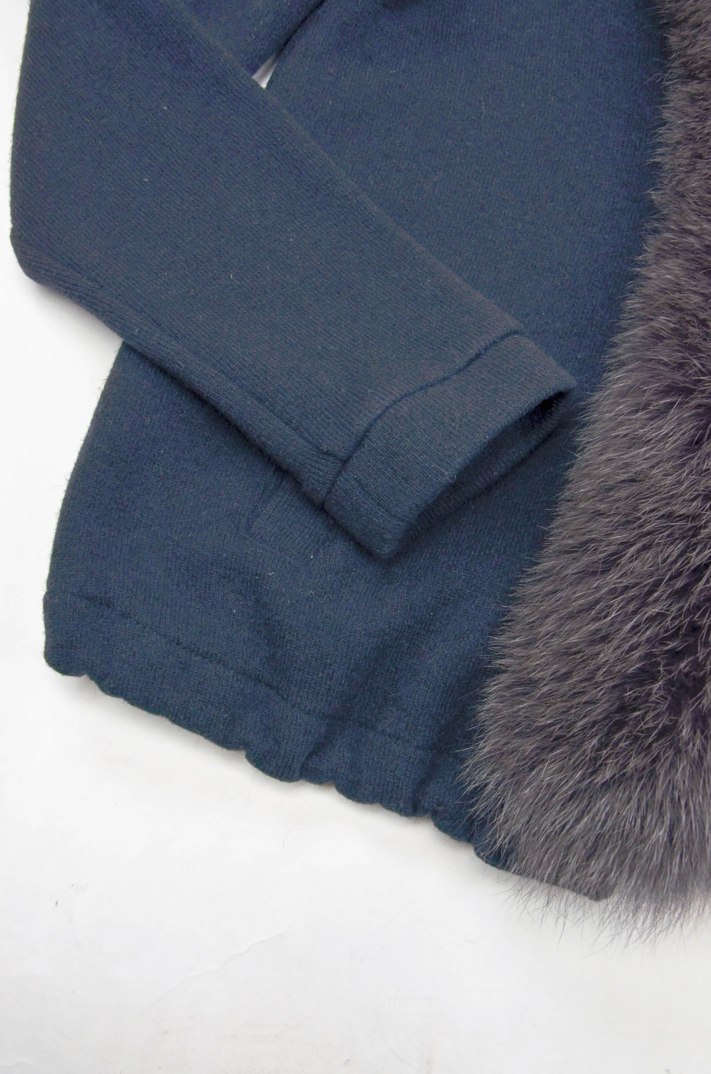 Woolrich Woolen Mills Woolrich Wool Hooded Jacket with Real Fur Trim – Navy XS Size XS / US 0-2 / IT 36-38 - 8 Thumbnail