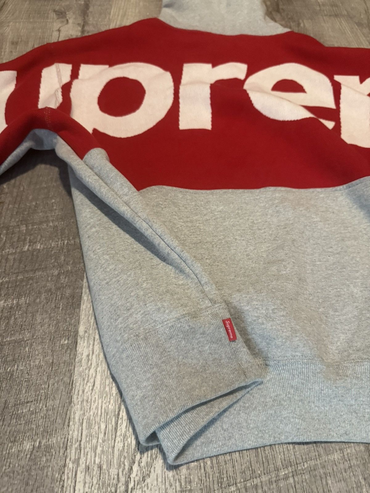 Supreme Grey & Red Supreme Thick Hoodie Size US M / EU 48-50 / 2 - 3 Thumbnail