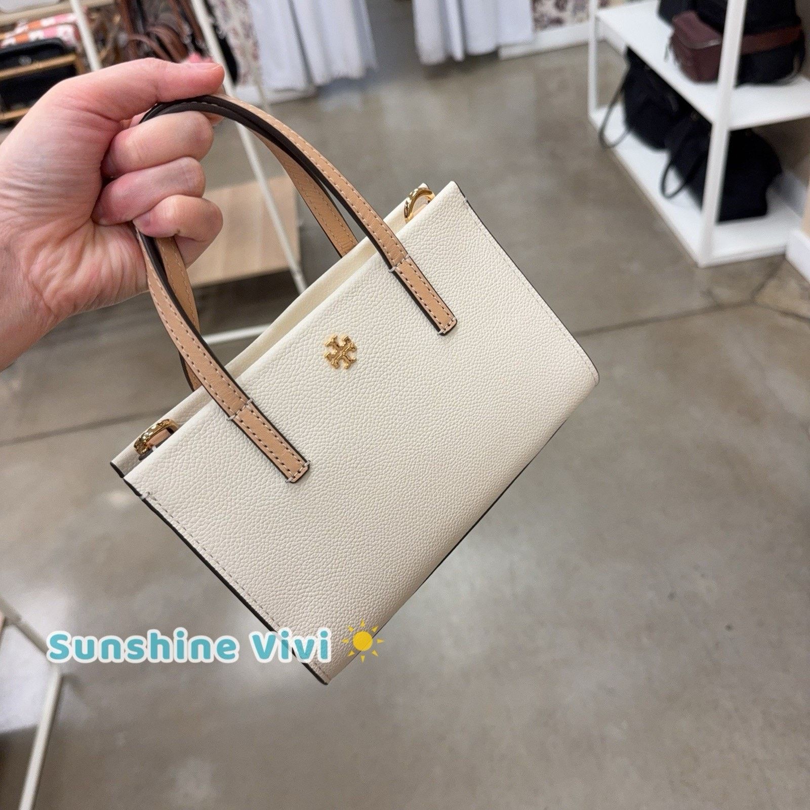 Tory Burch NWT Tory Burch Blake Color-Block Mini Tote 175949 Warm White Size ONE SIZE - 1 Thumbnail