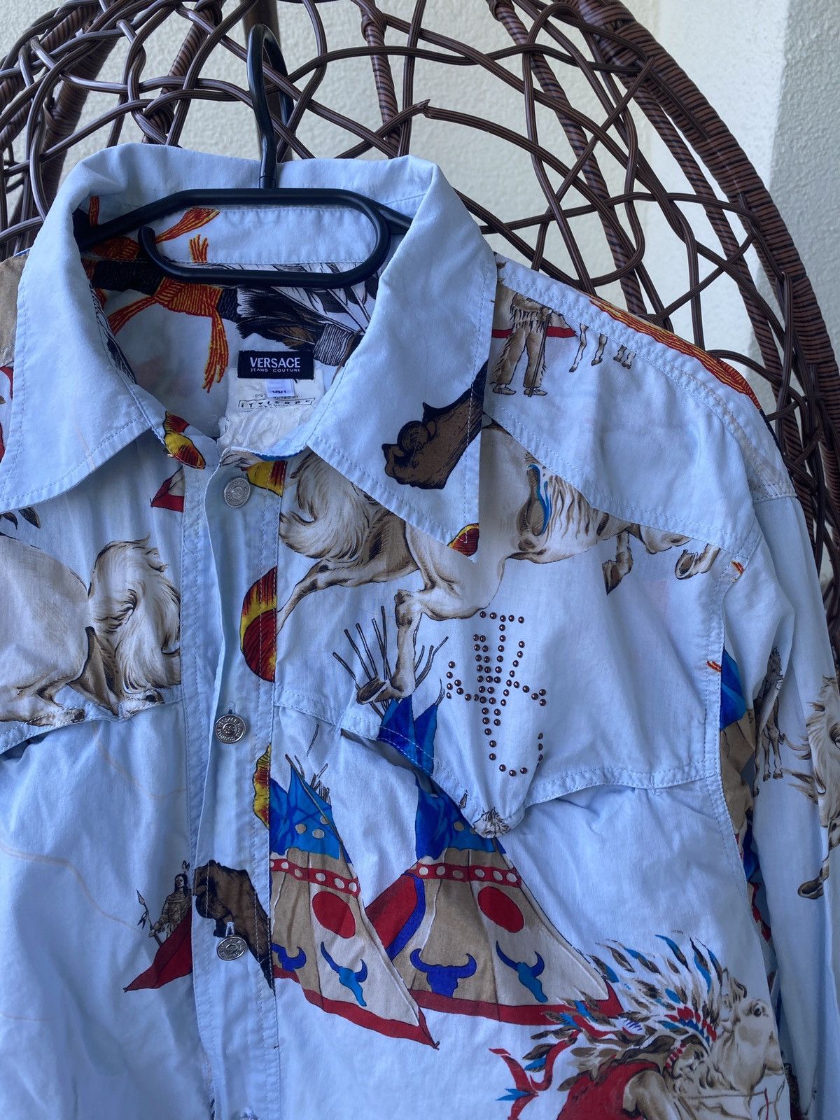 Versace Jeans Couture Versace jeans ultra rare indian shirt button up Size US XXL / EU 58 / 5 - 4 Thumbnail