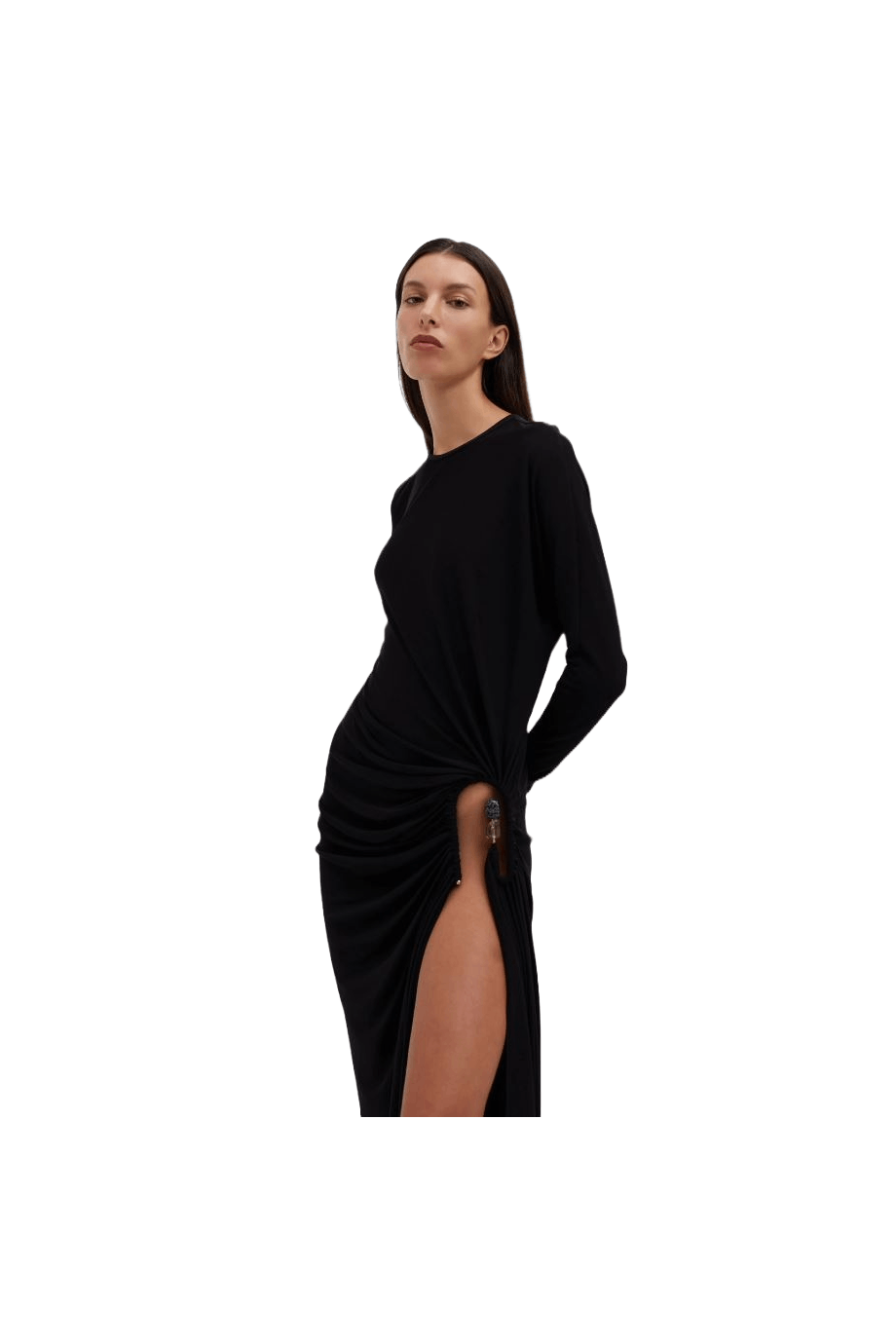 Christopher Esber o1mle0824 Side Cowl L/S Dress in Black Size M / US 6-8 / IT 42-44 - 4 Thumbnail