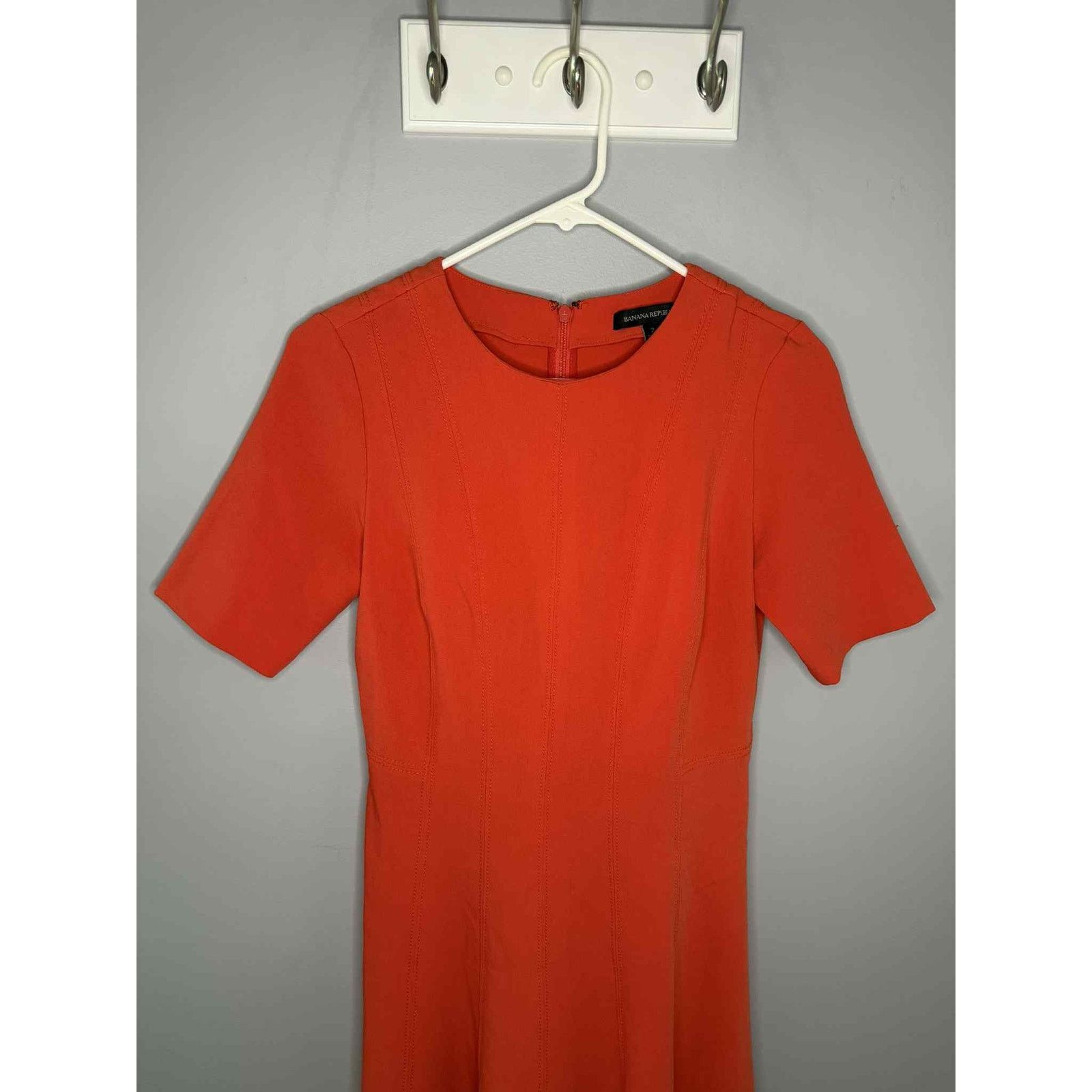 Banana Republic Banana Republic Fit & Flare Mini Dress Orange Women's US 2 Size XS / US 0-2 / IT 36-38 - 4 Thumbnail