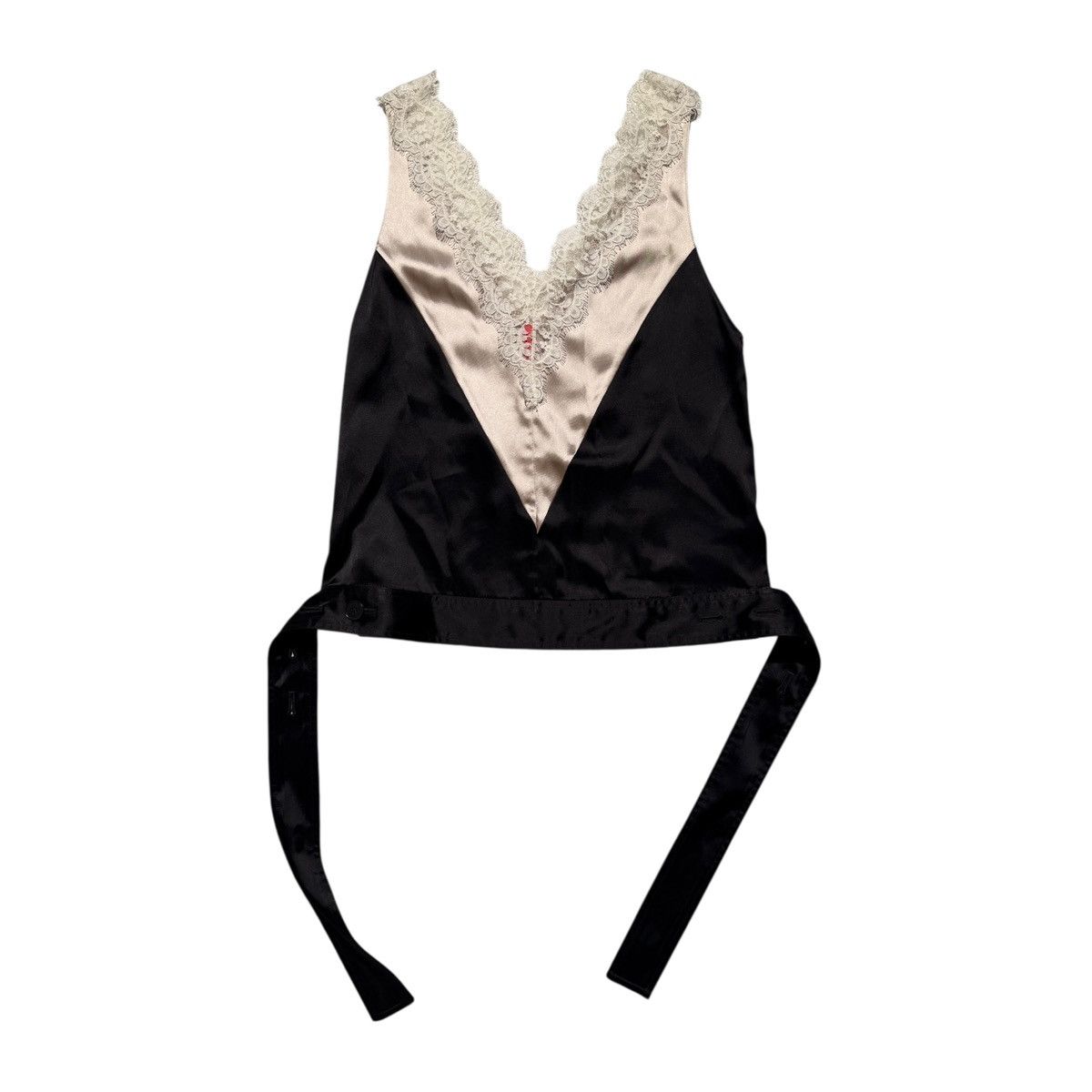 Commission $1,091 satin lace paneled blouse Size S / US 4 / IT 40 - 1 Thumbnail