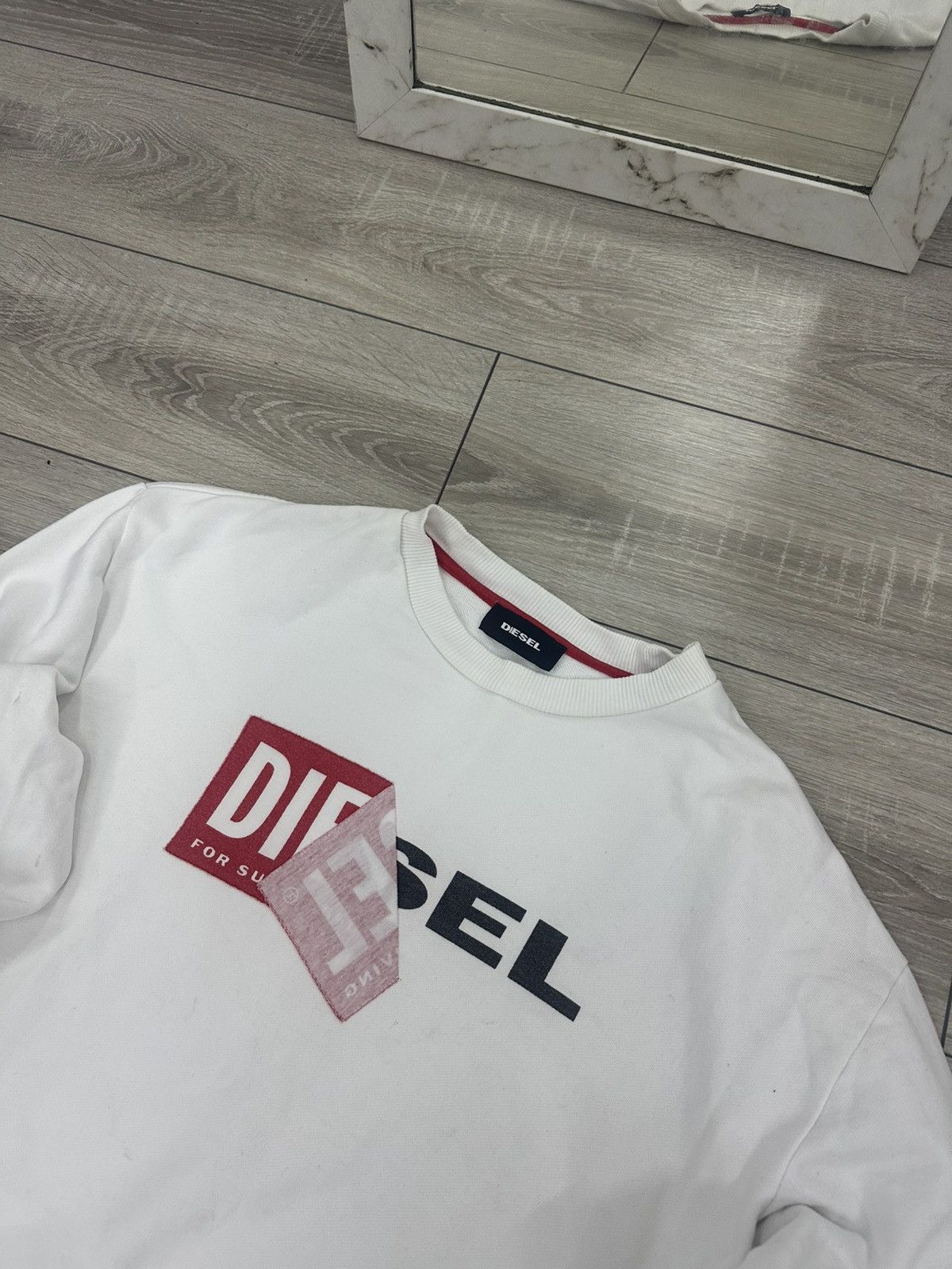Diesel Diesel New Collection White Sweatshirt Streetwear Style Size US XL / EU 56 / 4 - 4 Thumbnail