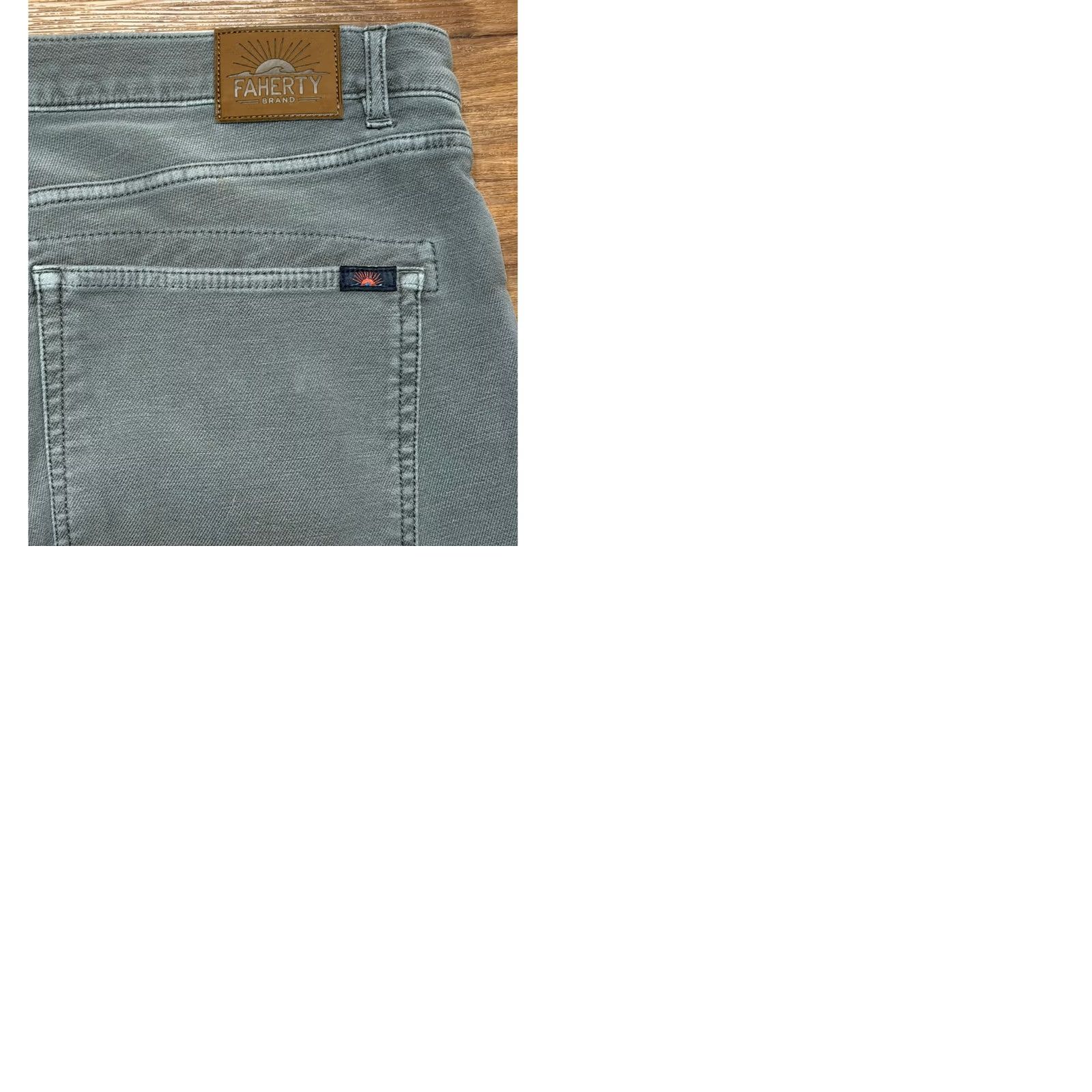 Faherty Faherty Mens Stretch Terry 5-Pocket Pants Slate Grey Cotton Blend Size 36 Size US 36 / EU 52 - 9 Thumbnail