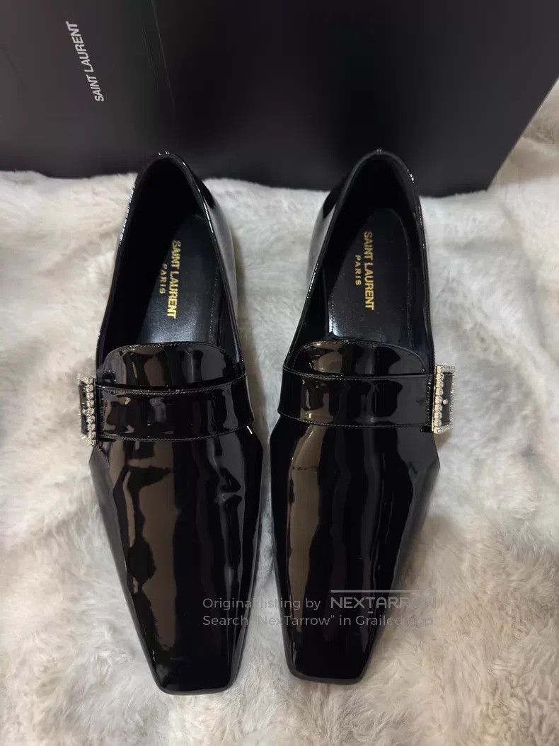 Saint Laurent Paris Saint Laurent Paris Crystal Buckle Loafers Size US 11 / EU 44 - 3 Thumbnail
