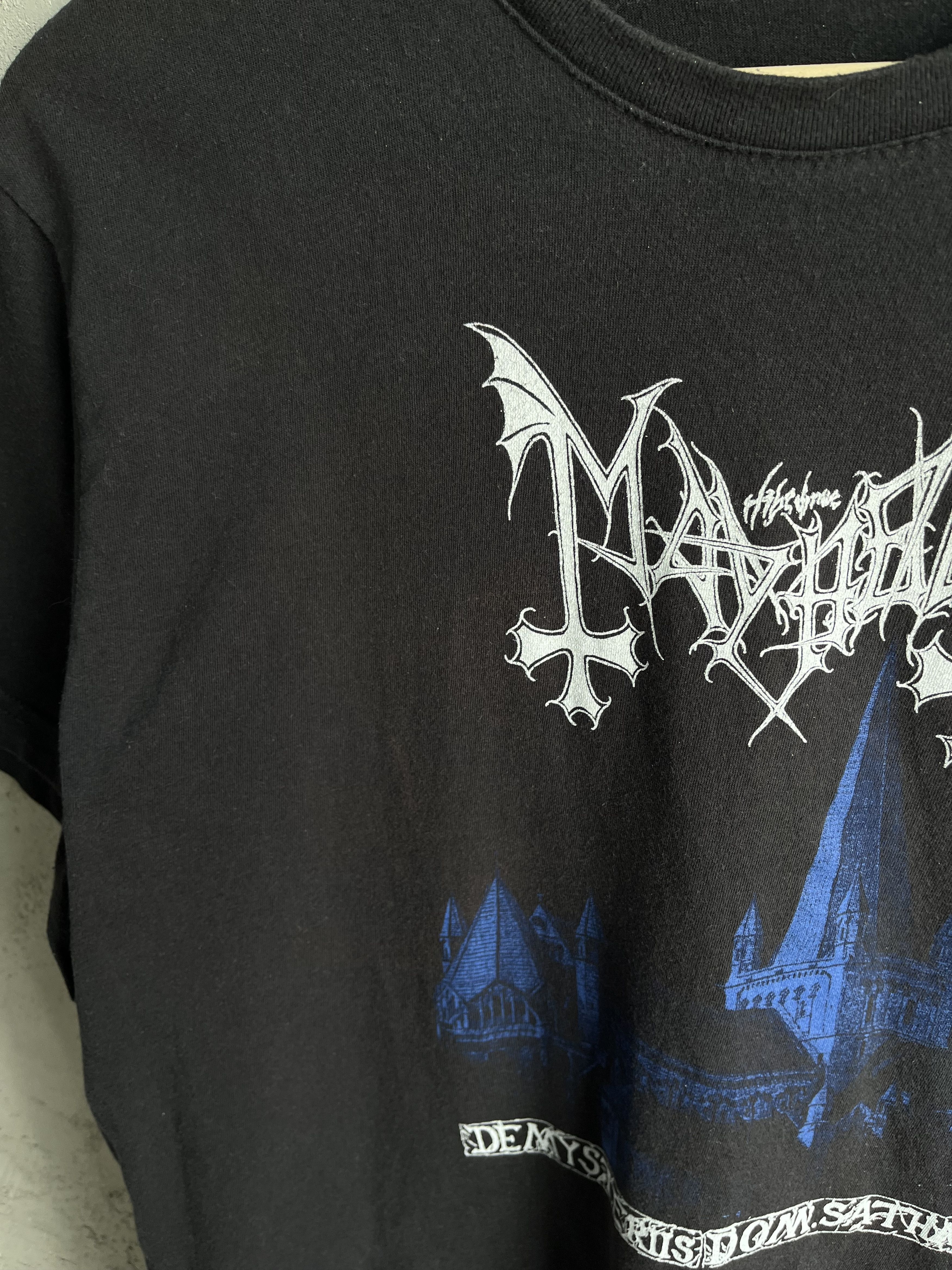 Band Tees × Vintage Vintage Mayhem De Mysteriis Dom Sathanas Black Metal T Shirt Size US L / EU 52-54 / 3 - 3 Thumbnail