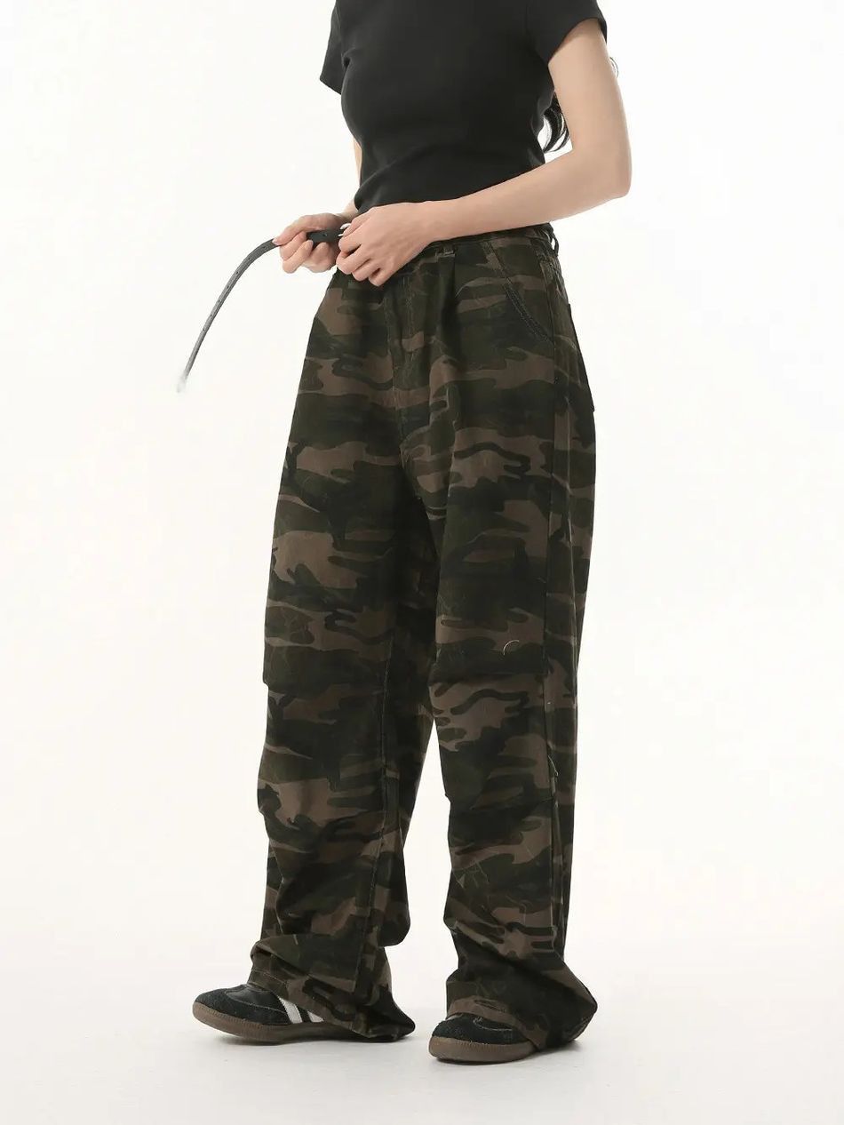 Japanese Brand Retro loose wide leg camouflage jeans Size US 32 / EU 48 - 3 Thumbnail