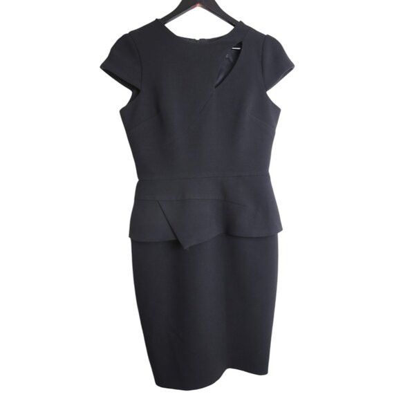 Other Sandra Angelozzi Cap Sleeve Black Elegant Peplum Dress Size XXS / US 00 / IT 34 - 1 Thumbnail