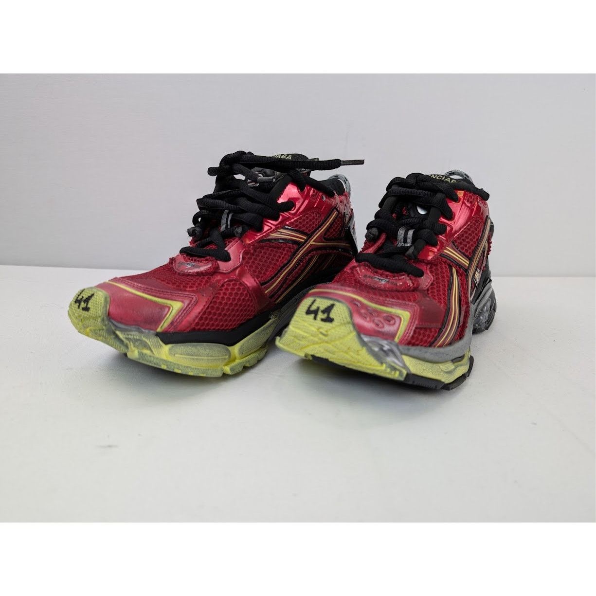 Balenciaga o1rshd1 Mesh Rubber Runner in Red/Yellow/Grey/Black Size US 8 / EU 41 - 7 Thumbnail