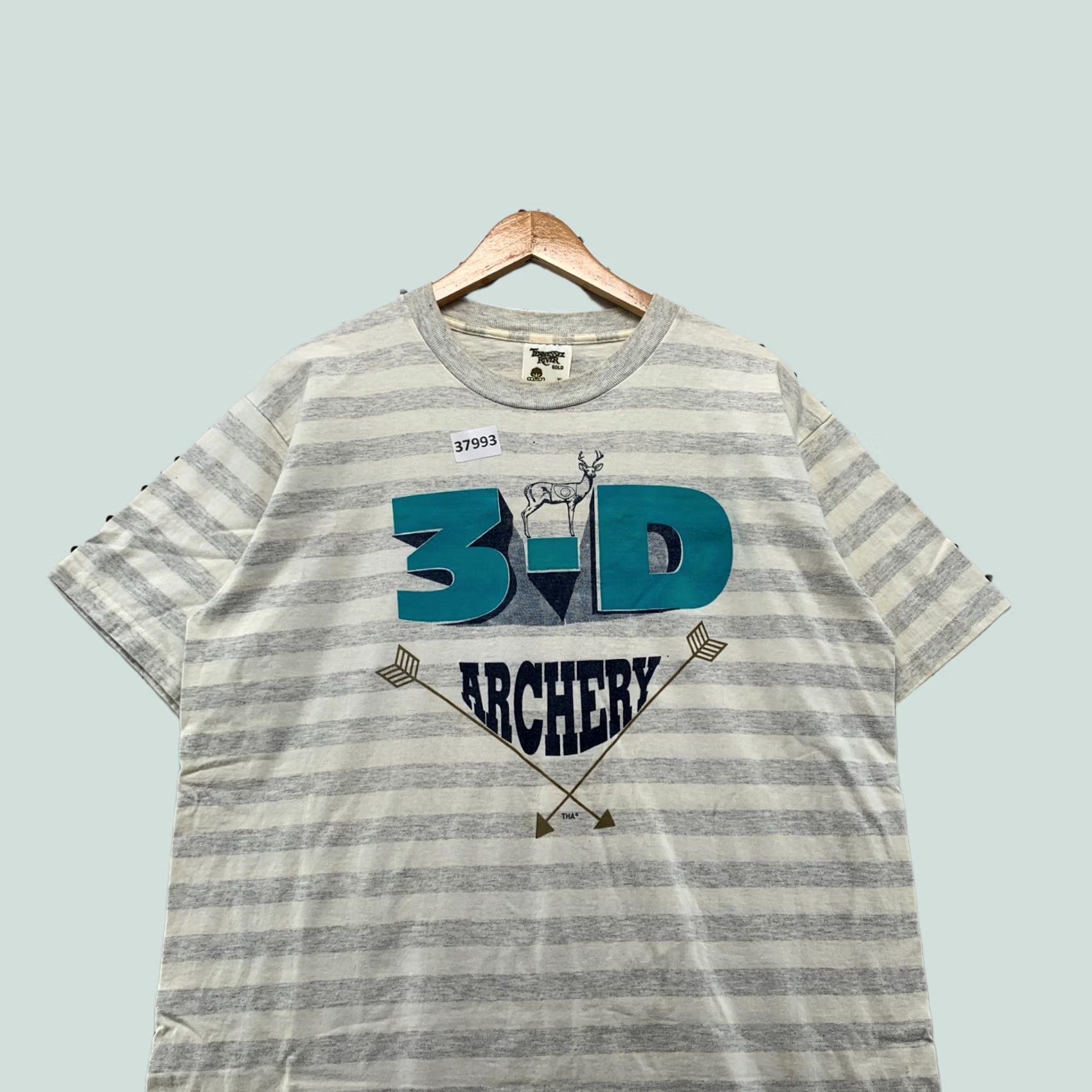Vintage VINTAGE 90s 3D Archery Shirt Mens XL White Gray USA Single Stitch T-Shirt Size US XL / EU 56 / 4 - 1 Thumbnail