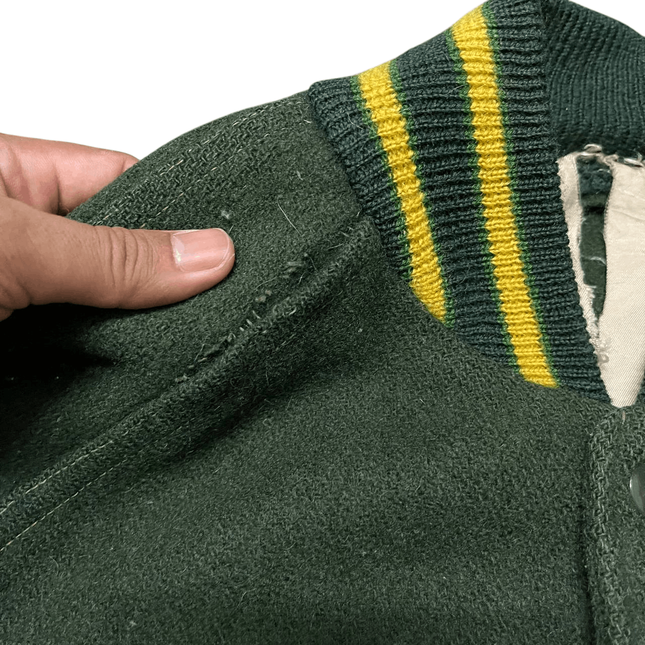 Vintage Vintage 70's Lasley Knitting Varsity Jacket Wool Size US L / EU 52-54 / 3 - 5 Thumbnail