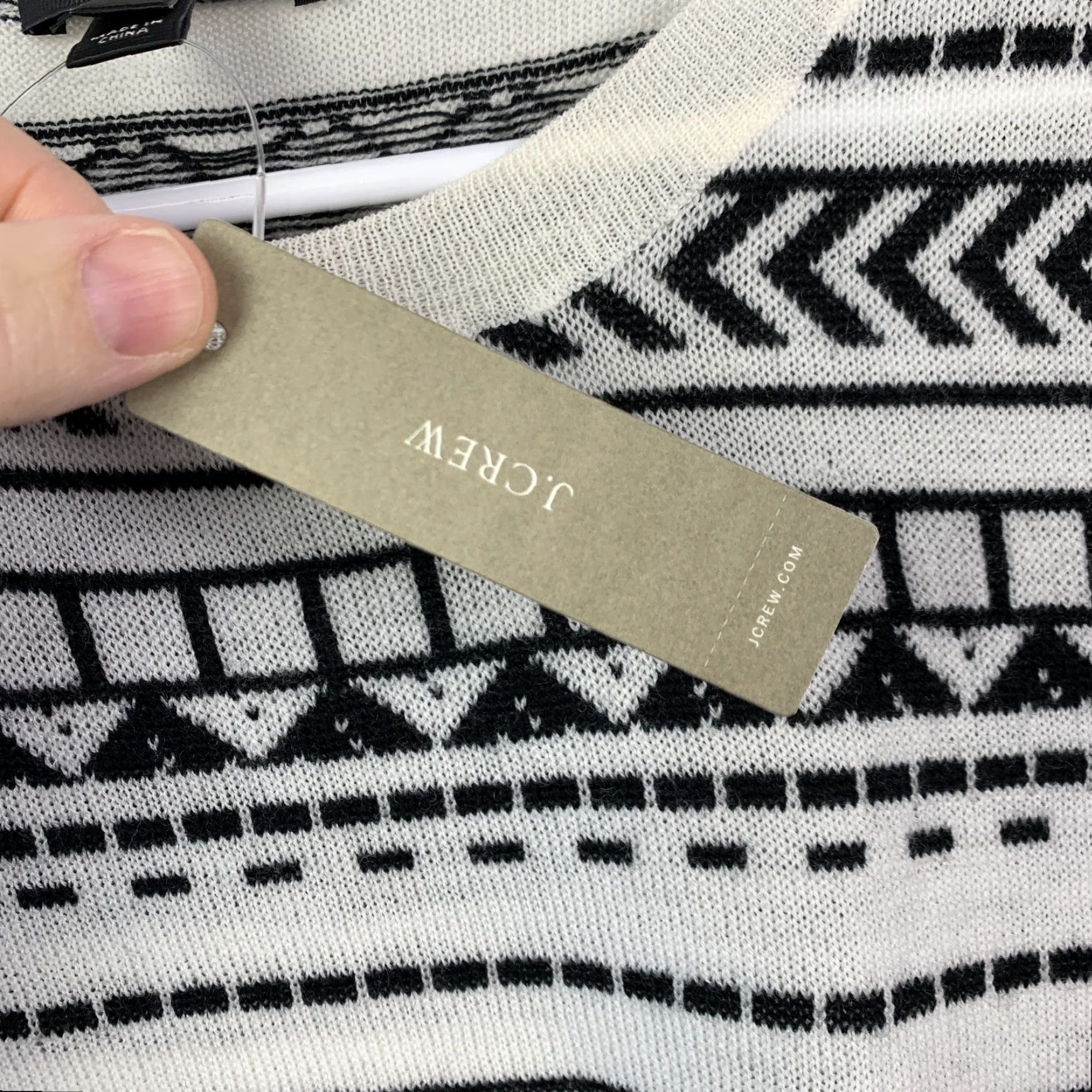 J.Crew J.Crew Sweater 3/4 Sleeve Ivory Black Merino Wool Fair Isle Crewneck L NWT Women Pullover Lightweight Knitted Patterned Knit Casual Business Casual Size L / US 10 / IT 46 - 5 Thumbnail