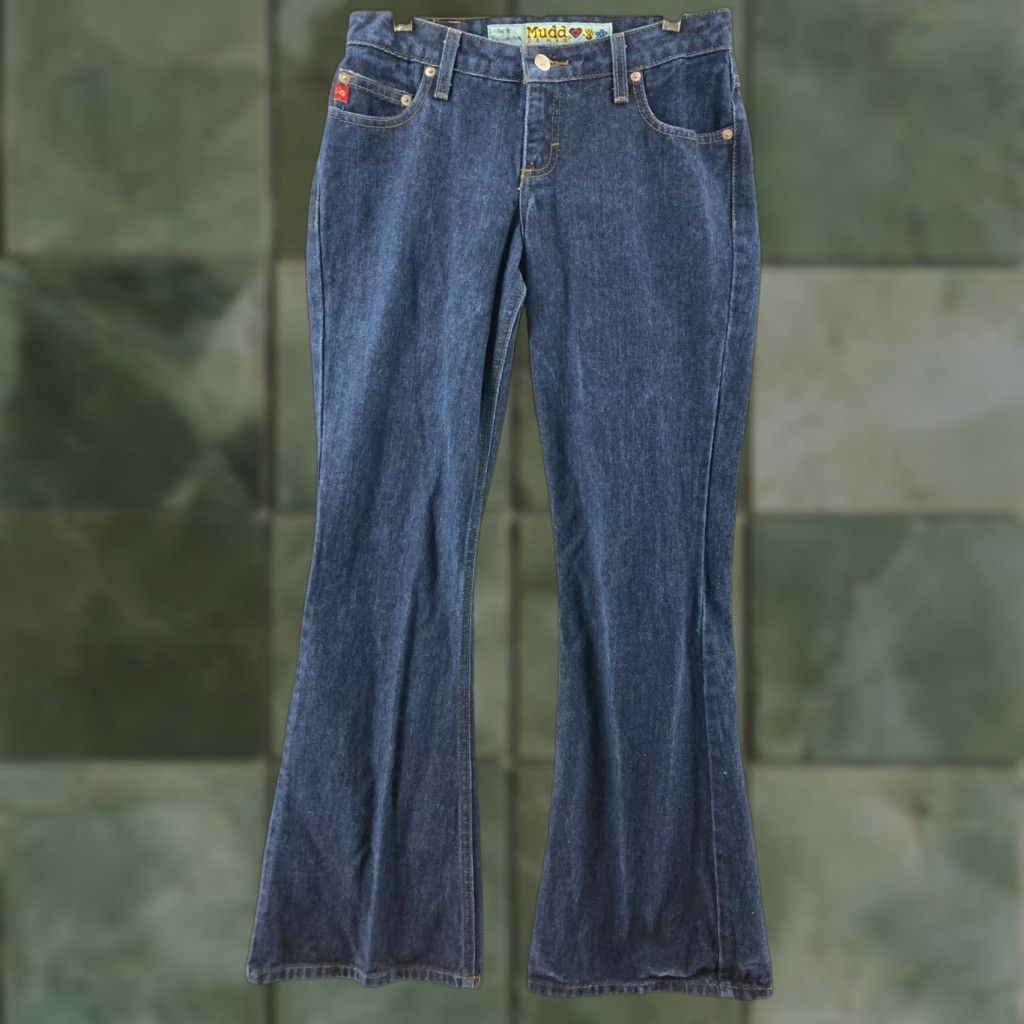 Vintage VINTAGE Mudd Jeans Women’s 5 Low Rise Flare Denim Jeans 90s Blue 100% Cotton Womens Size 5 Inseam 31" Mens/ Women? (Wait) Size 27" / US 4 / IT 40 - 1 Thumbnail