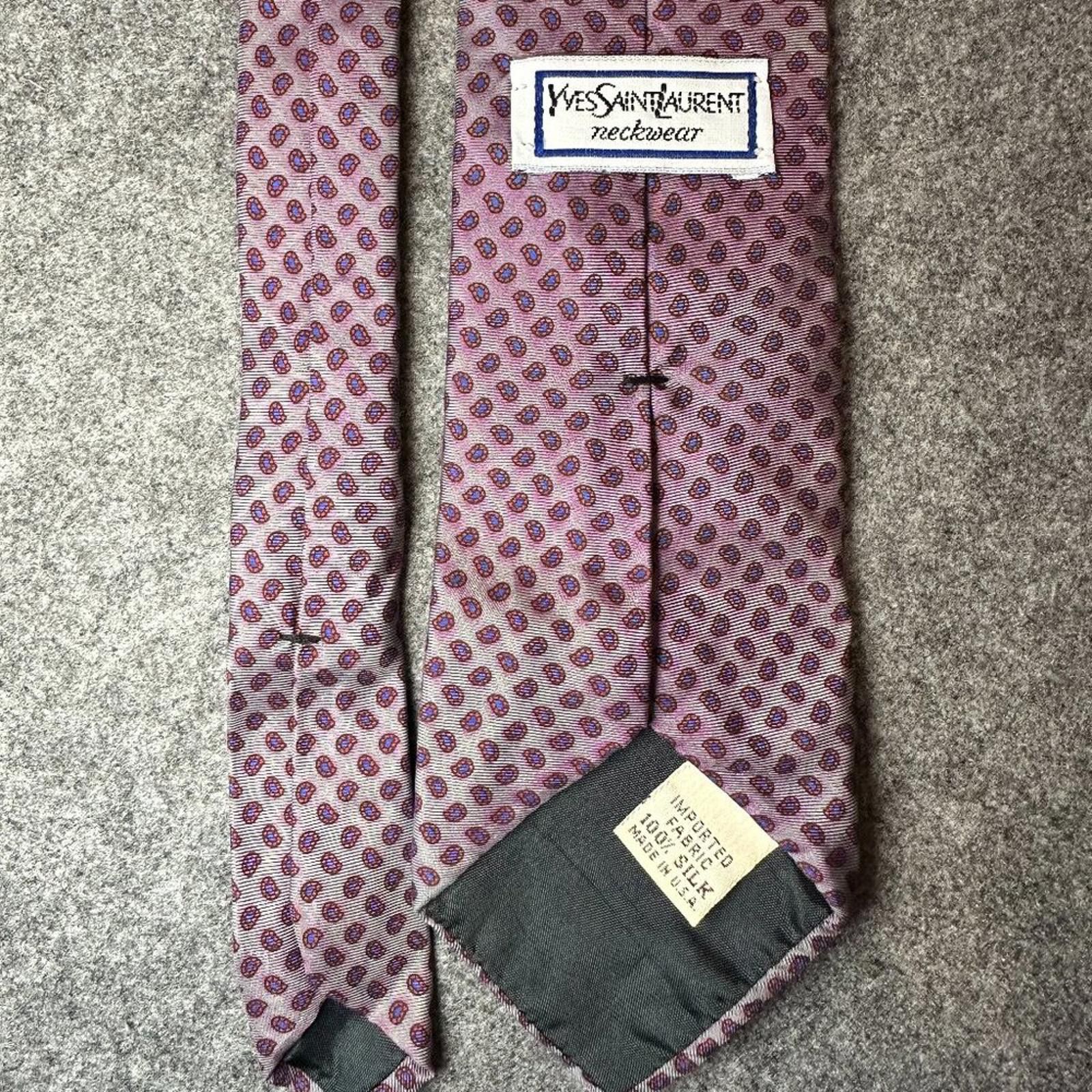 Yves Saint Laurent Vintage Yves Saint Laurent Men’s Silk Tie Purple Pattern8/10 Size ONE SIZE - 1 Thumbnail