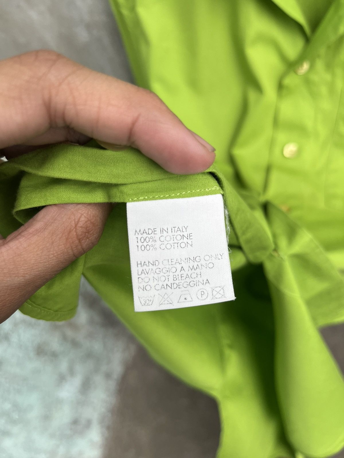 Dirk Bikkembergs Neon Green Button Down Shirt Size US L / EU 52-54 / 3 - 7 Thumbnail