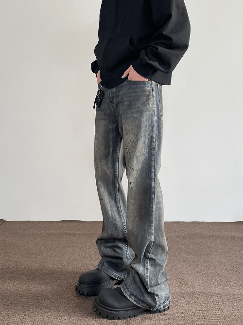 Japanese Brand × Vintage American retro dirtyfit washed distressed ink-splashed jeans Size US 32 / EU 48 - 3 Thumbnail